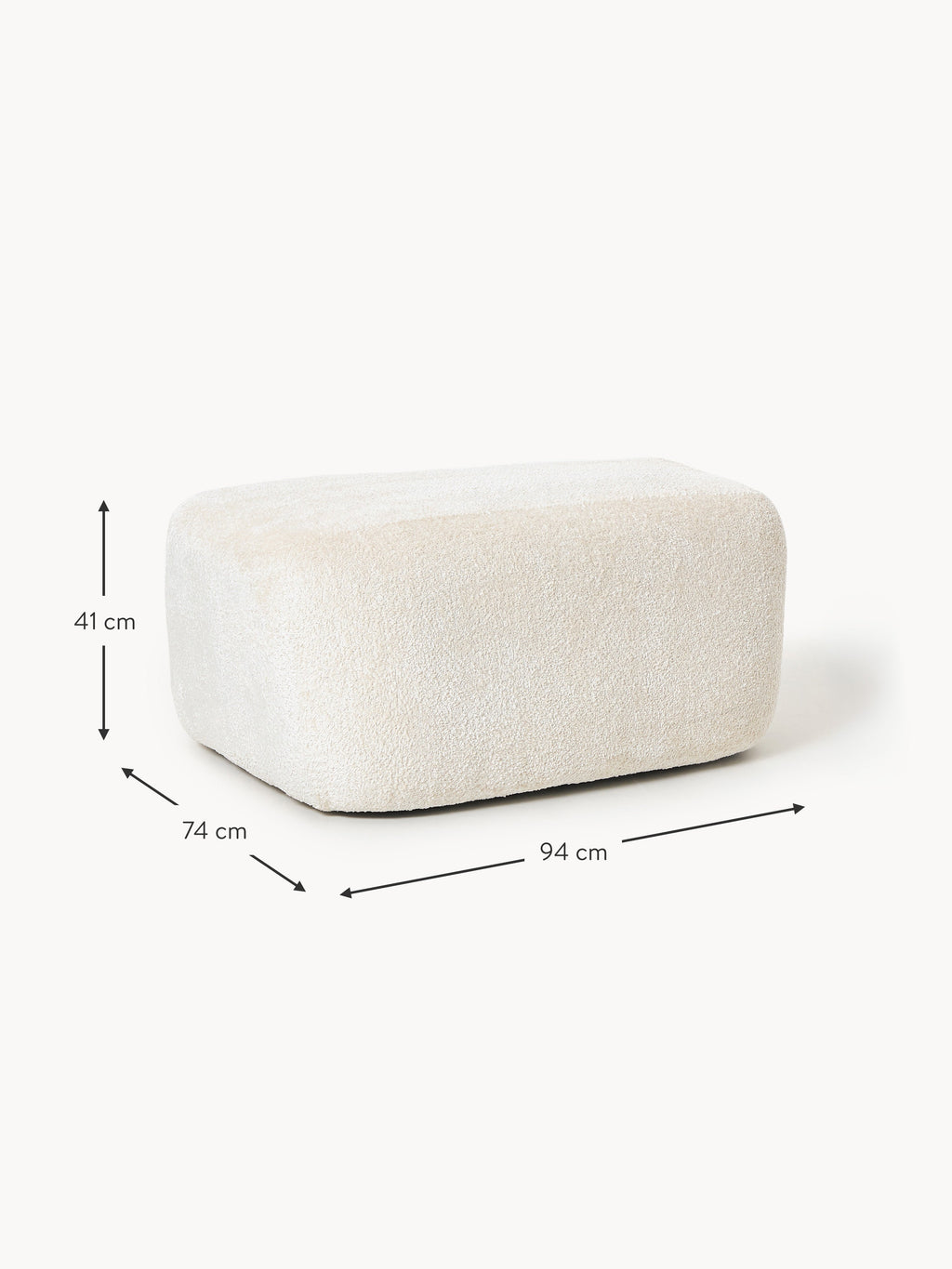 Großer Sofa-Hocker Wolke aus Teddy-Bouclé