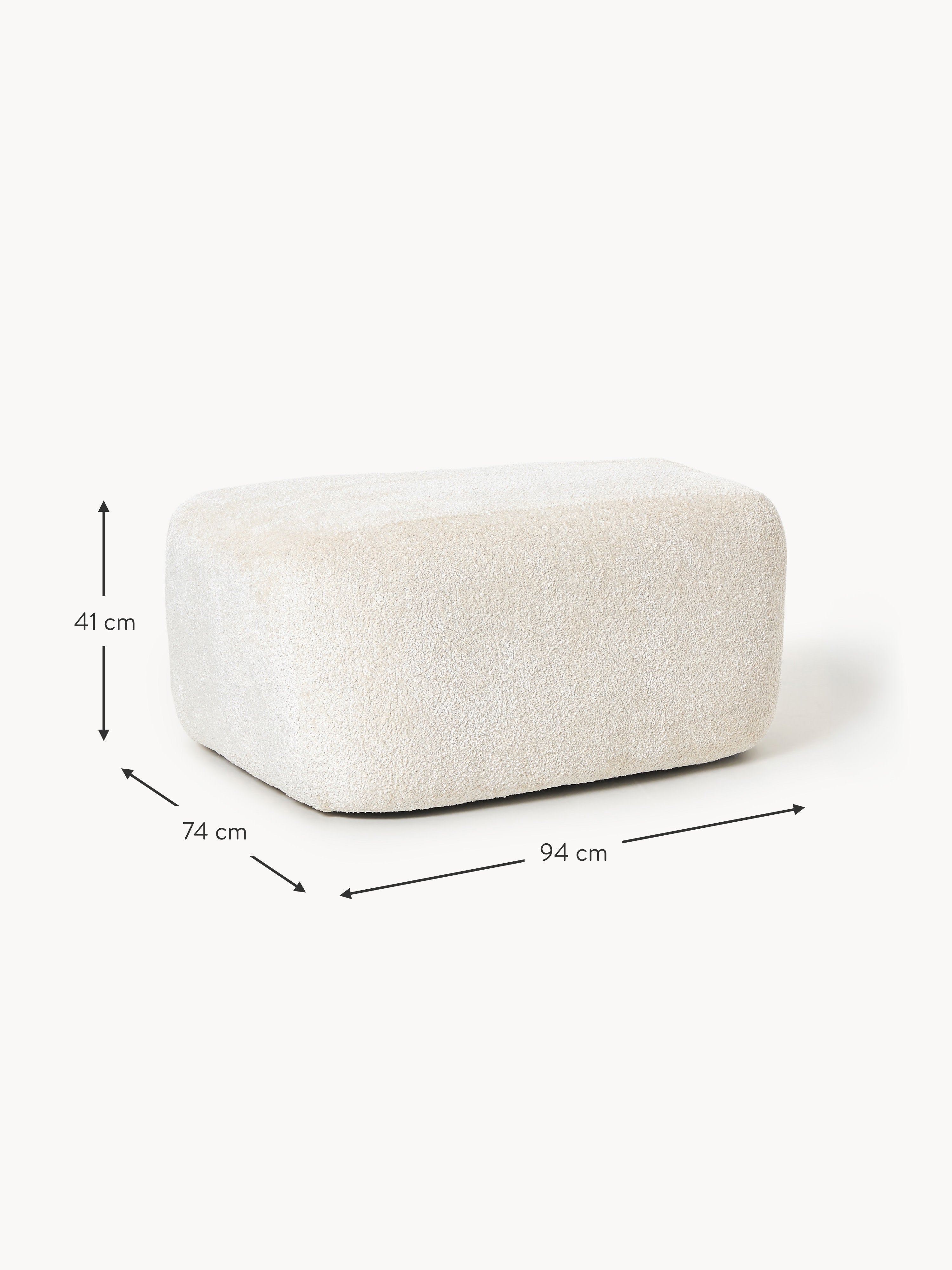 Großer Sofa-Hocker Wolke aus Teddy-Bouclé