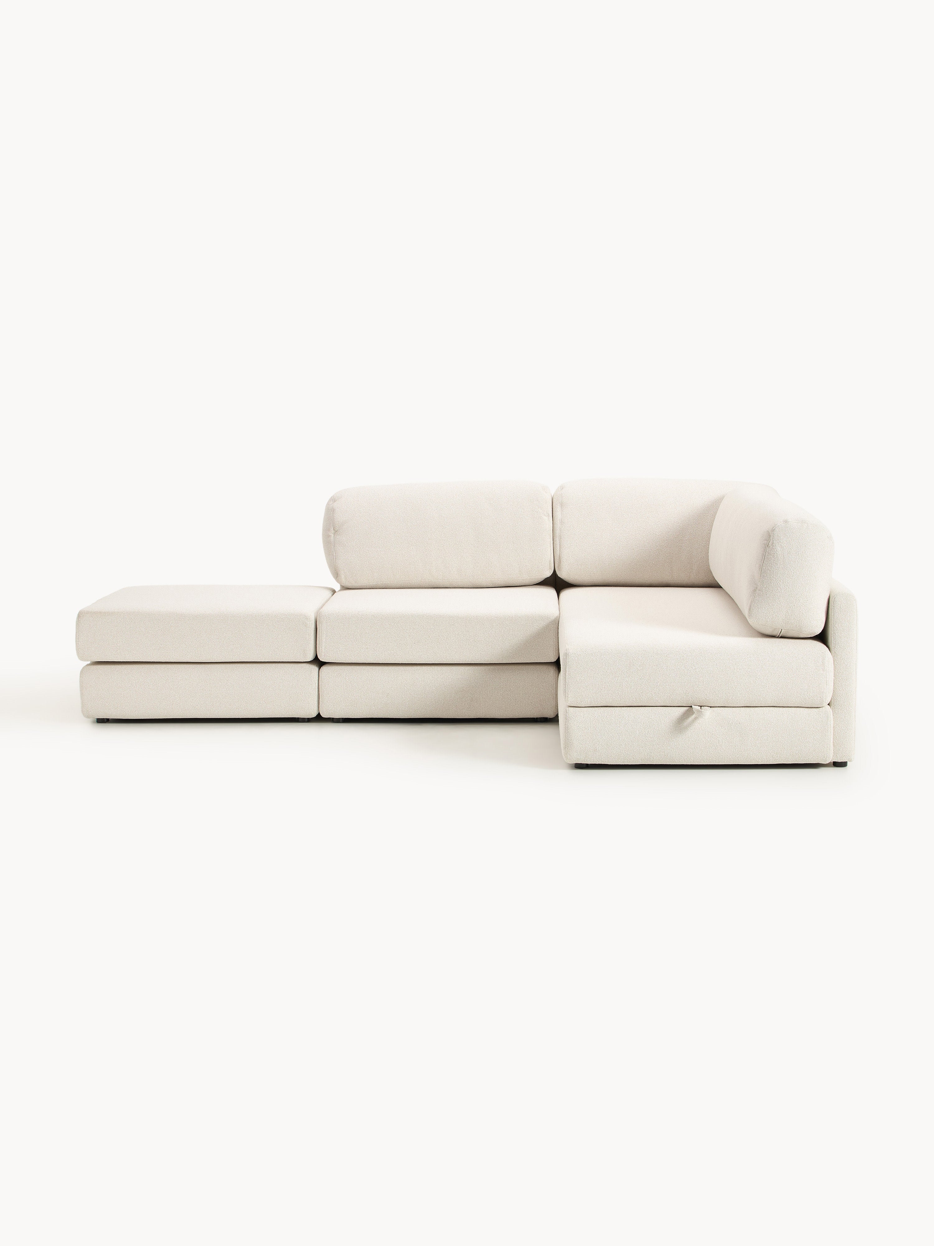 Galeriebild 1 - Bouclé-Eck-Schlafsofa Ladina mit Stauraum