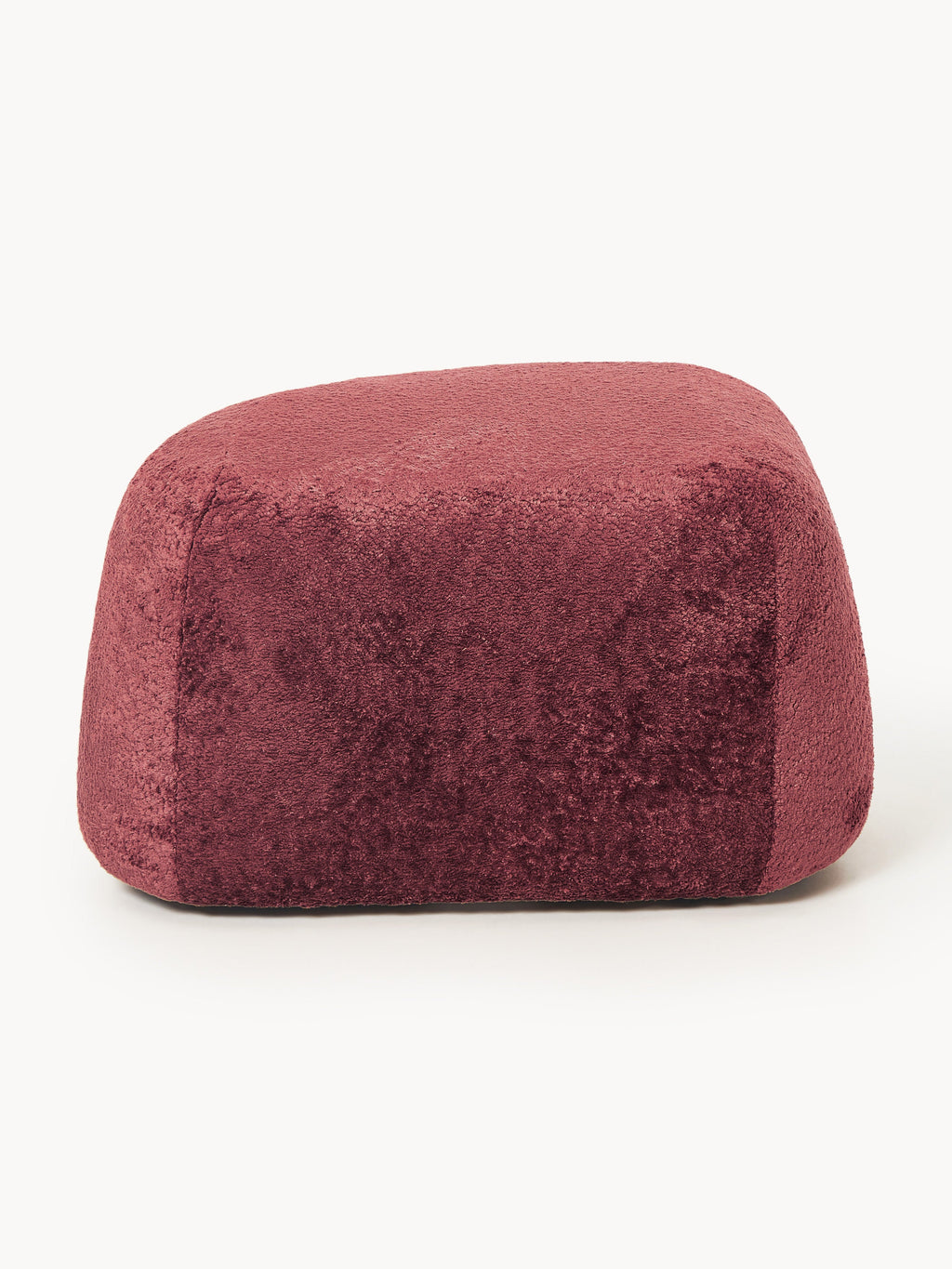 Ovale Ottomane Wolke aus Teddy-Bouclé