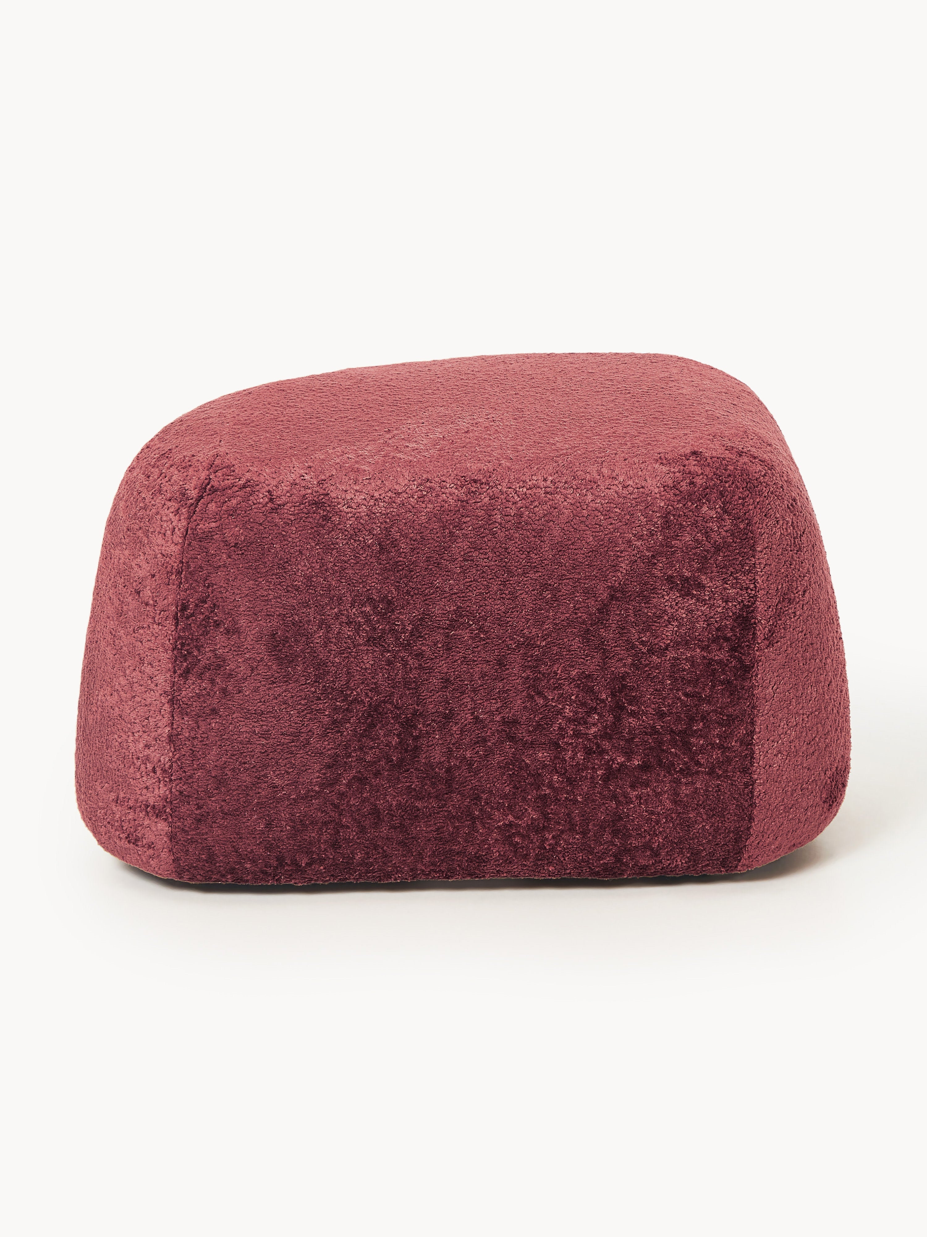 Ovale Ottomane Wolke aus Teddy-Bouclé