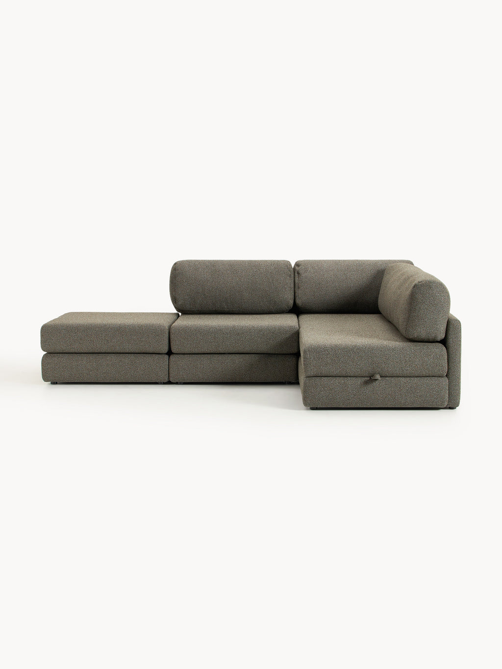 Galeriebild 1 - Bouclé-Eck-Schlafsofa Ladina mit Stauraum
