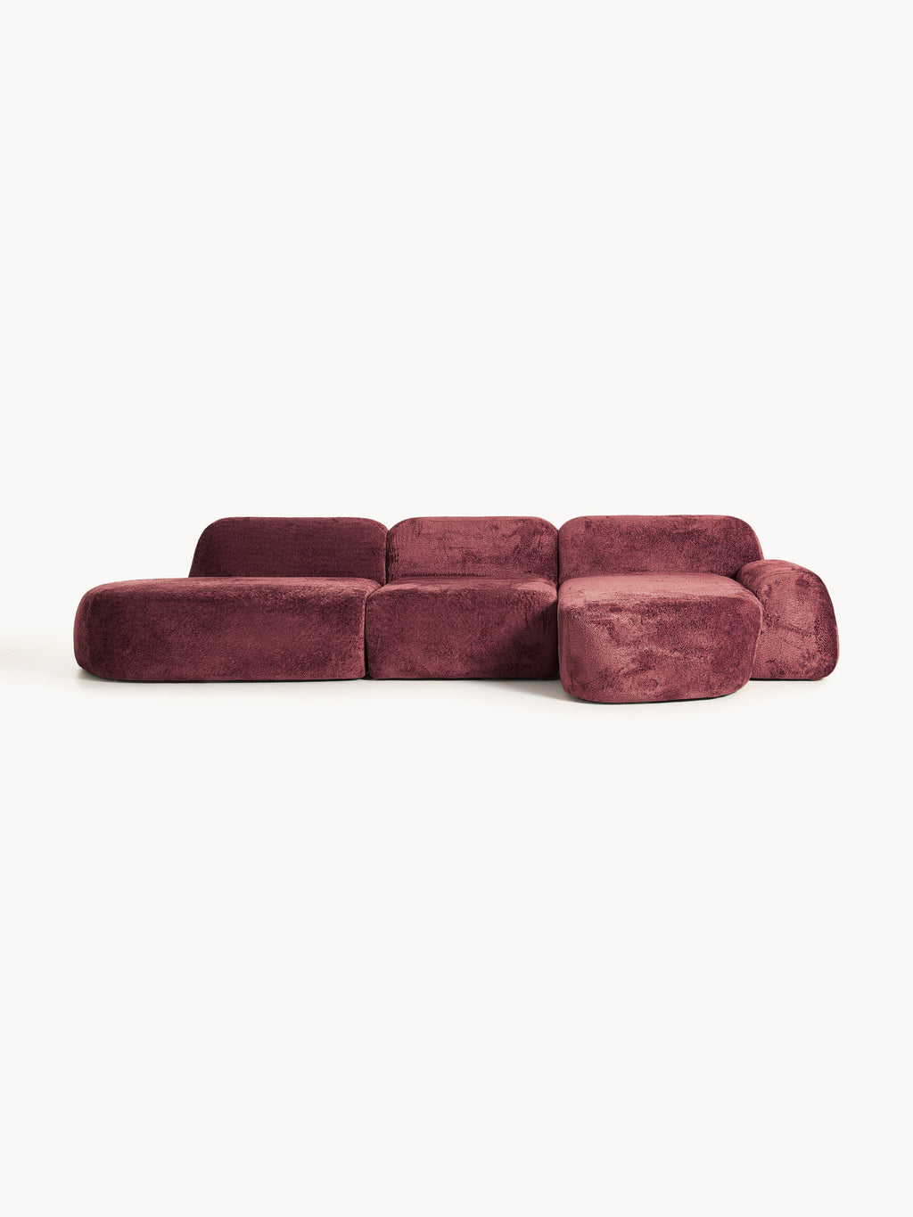 Galeriebild 1 - Modulares Teddy-Bouclé-Ecksofa Wolke (4-Sitzer) mit Chaiselongue