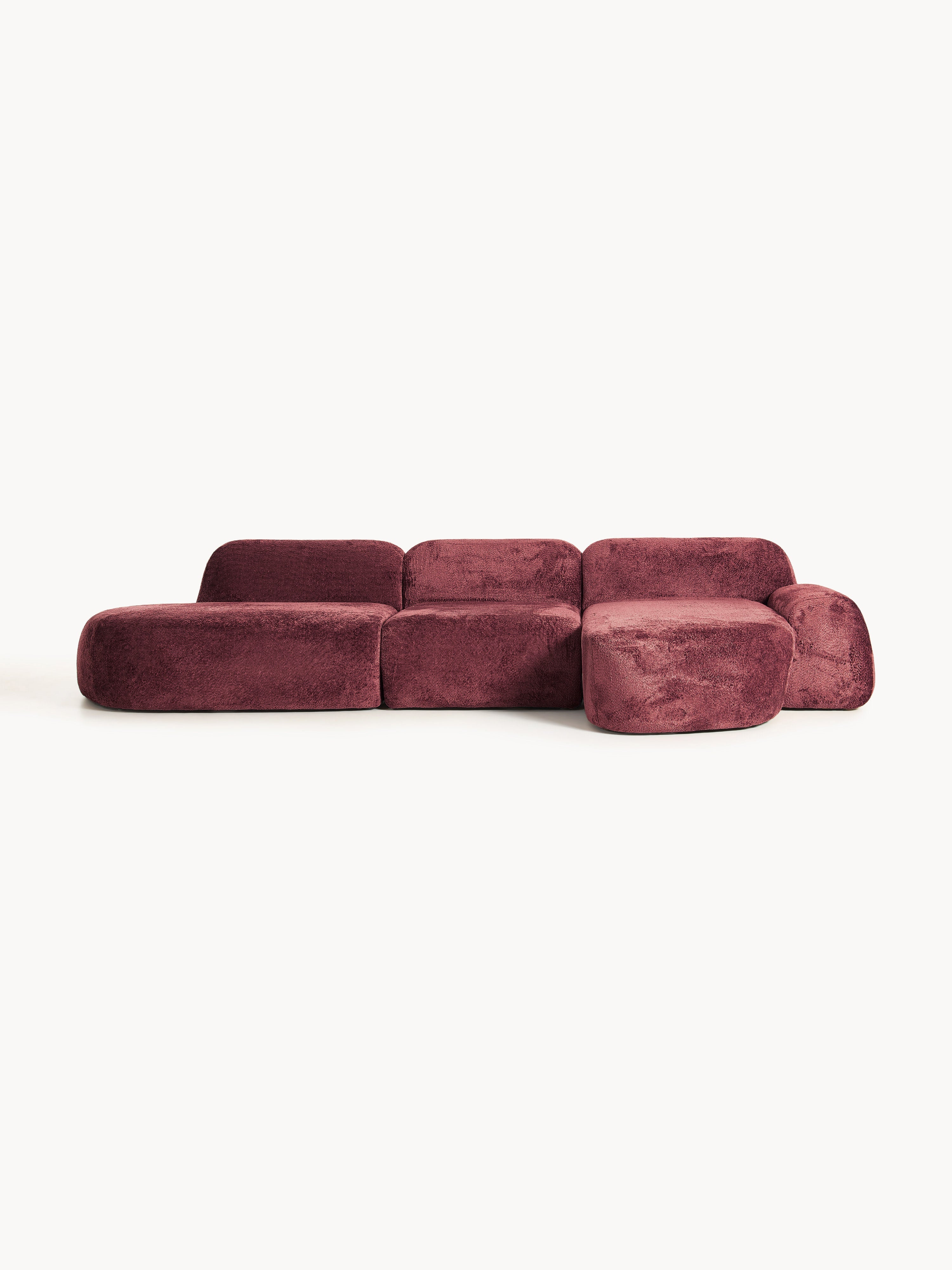 Galeriebild 1 - Modulares Teddy-Bouclé-Ecksofa Wolke (4-Sitzer) mit Chaiselongue