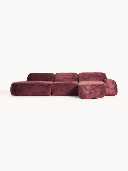 Galeriebild 1 - Modulares Teddy-Bouclé-Ecksofa Wolke (4-Sitzer) mit Chaiselongue