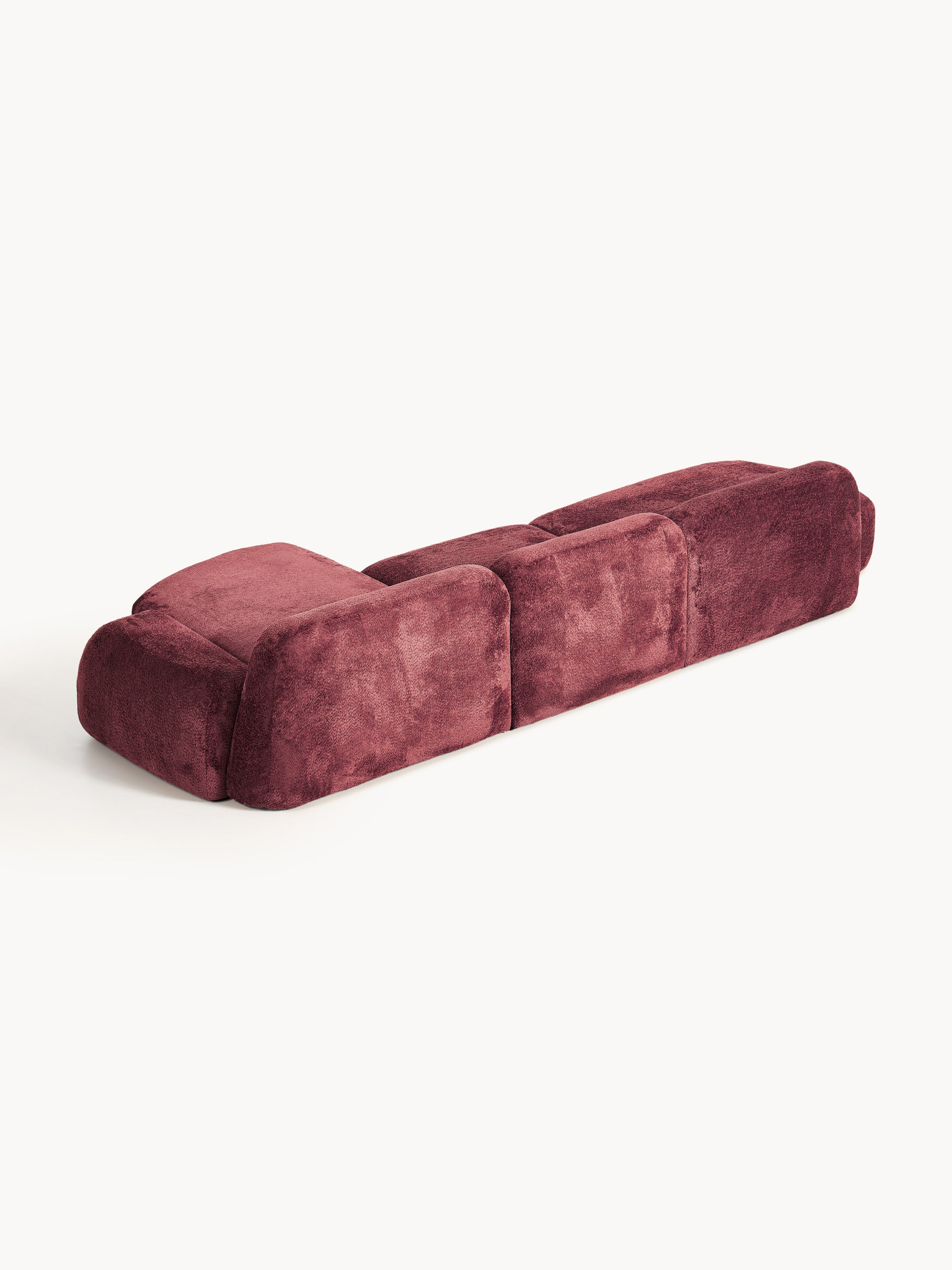Modulares Teddy-Bouclé-Ecksofa Wolke (4-Sitzer) mit Chaiselongue