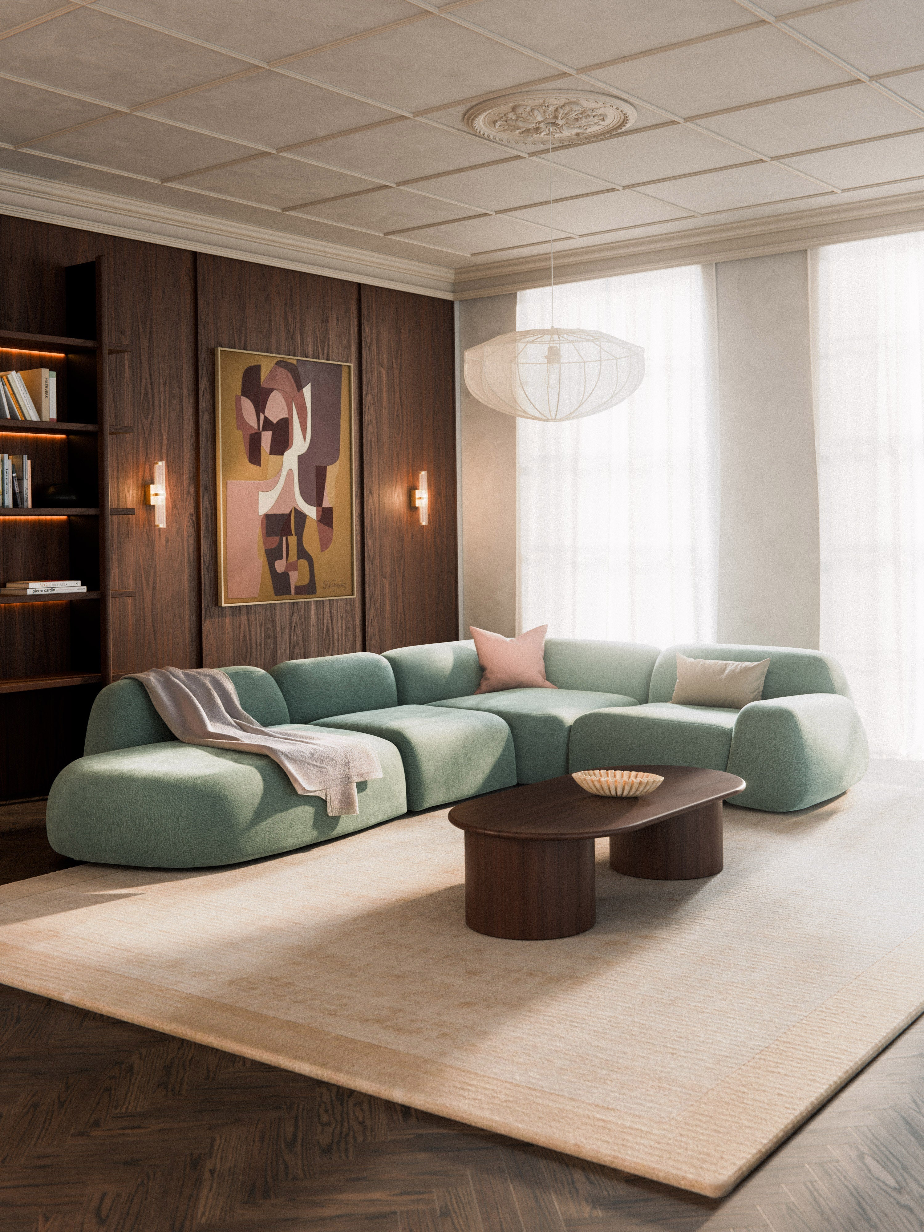 Modulares XL-Ecksofa Wolke mit Chaiselongue