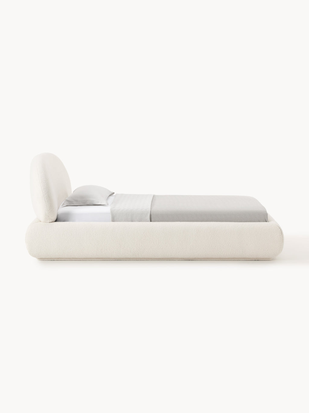 Teddy-Polster-Einzelbett Alba mit Stauraum