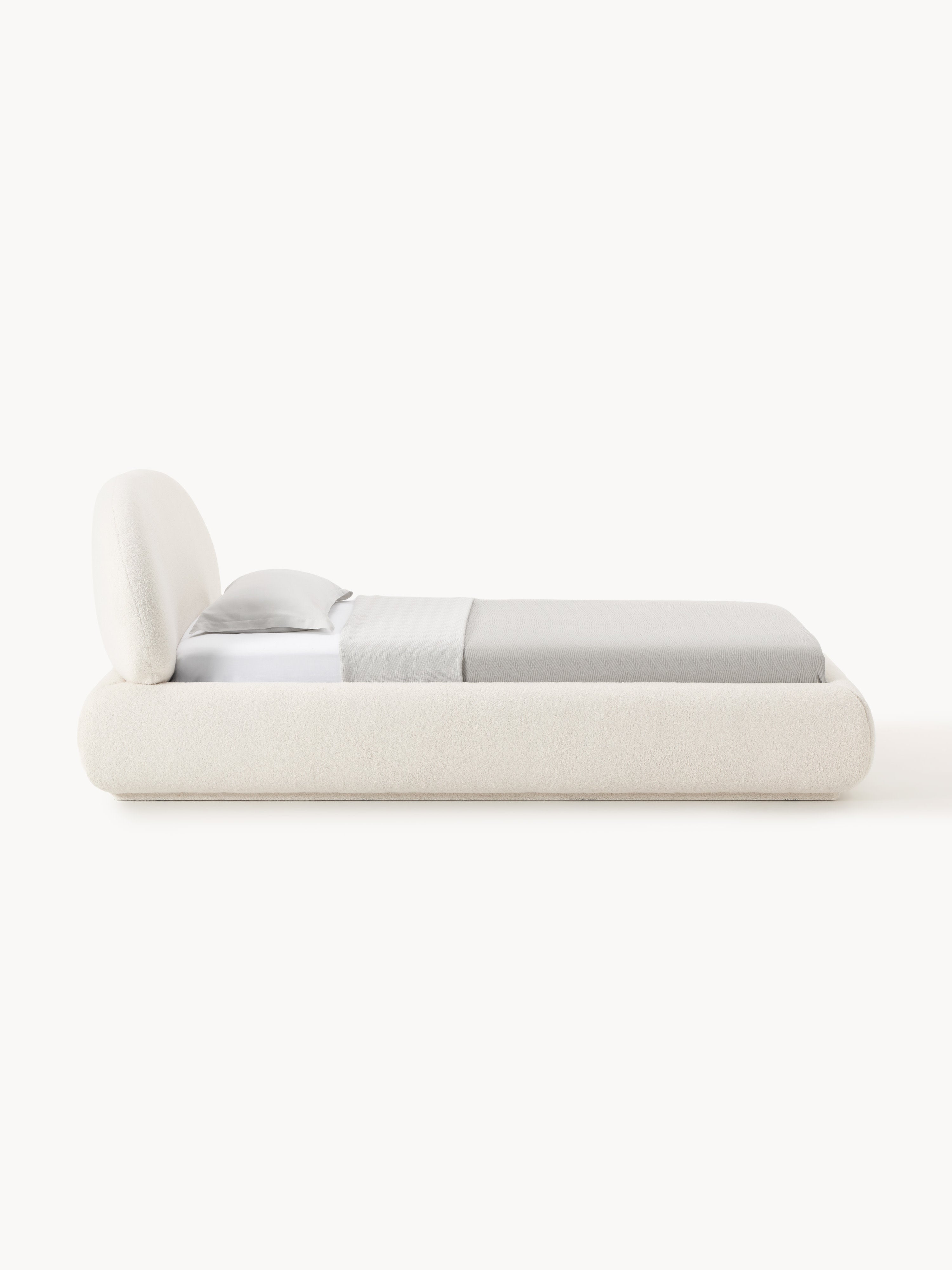 Teddy-Polster-Einzelbett Alba mit Stauraum