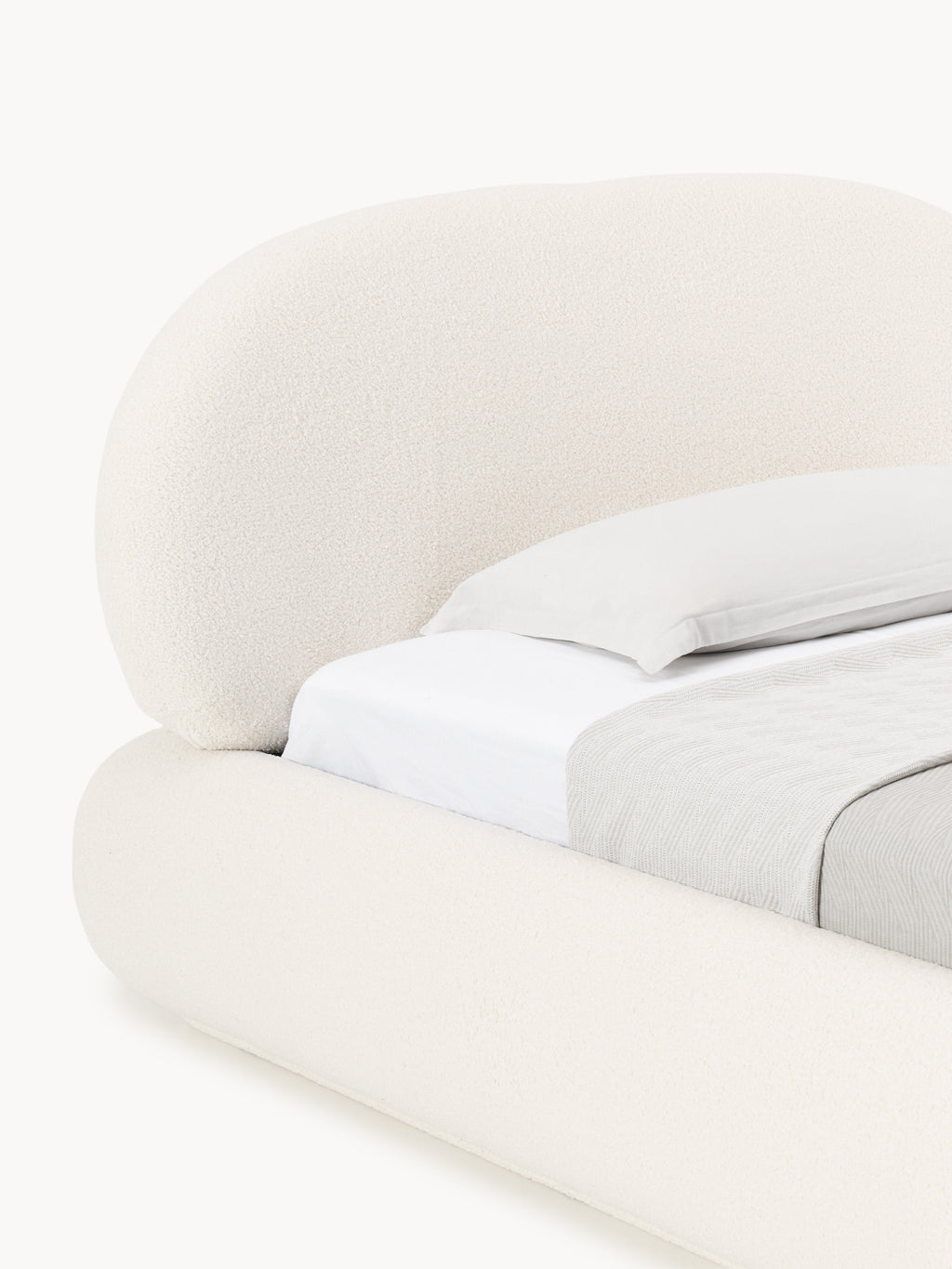 Teddy-Polster-Einzelbett Alba mit Stauraum