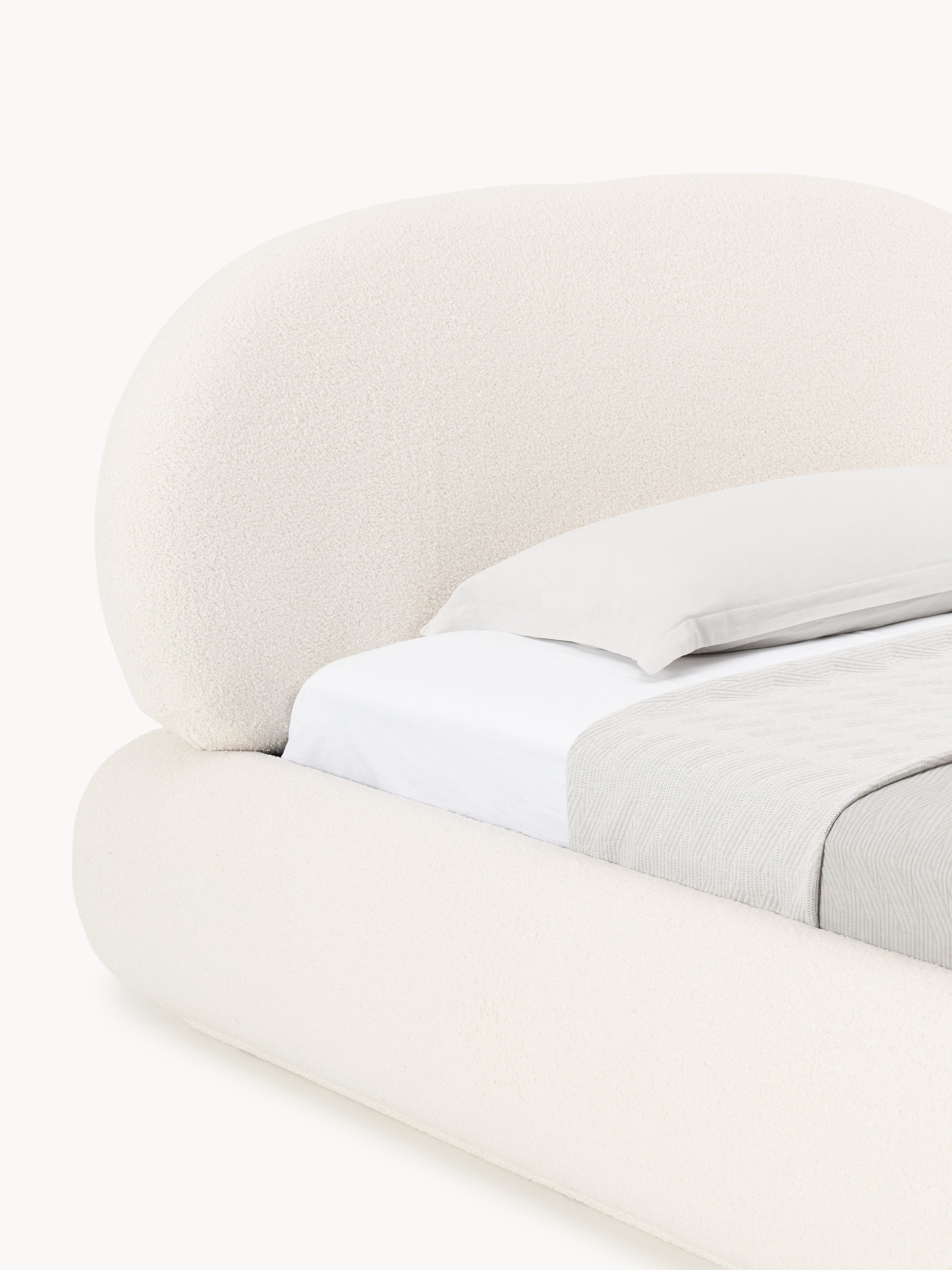 Teddy-Polster-Einzelbett Alba mit Stauraum