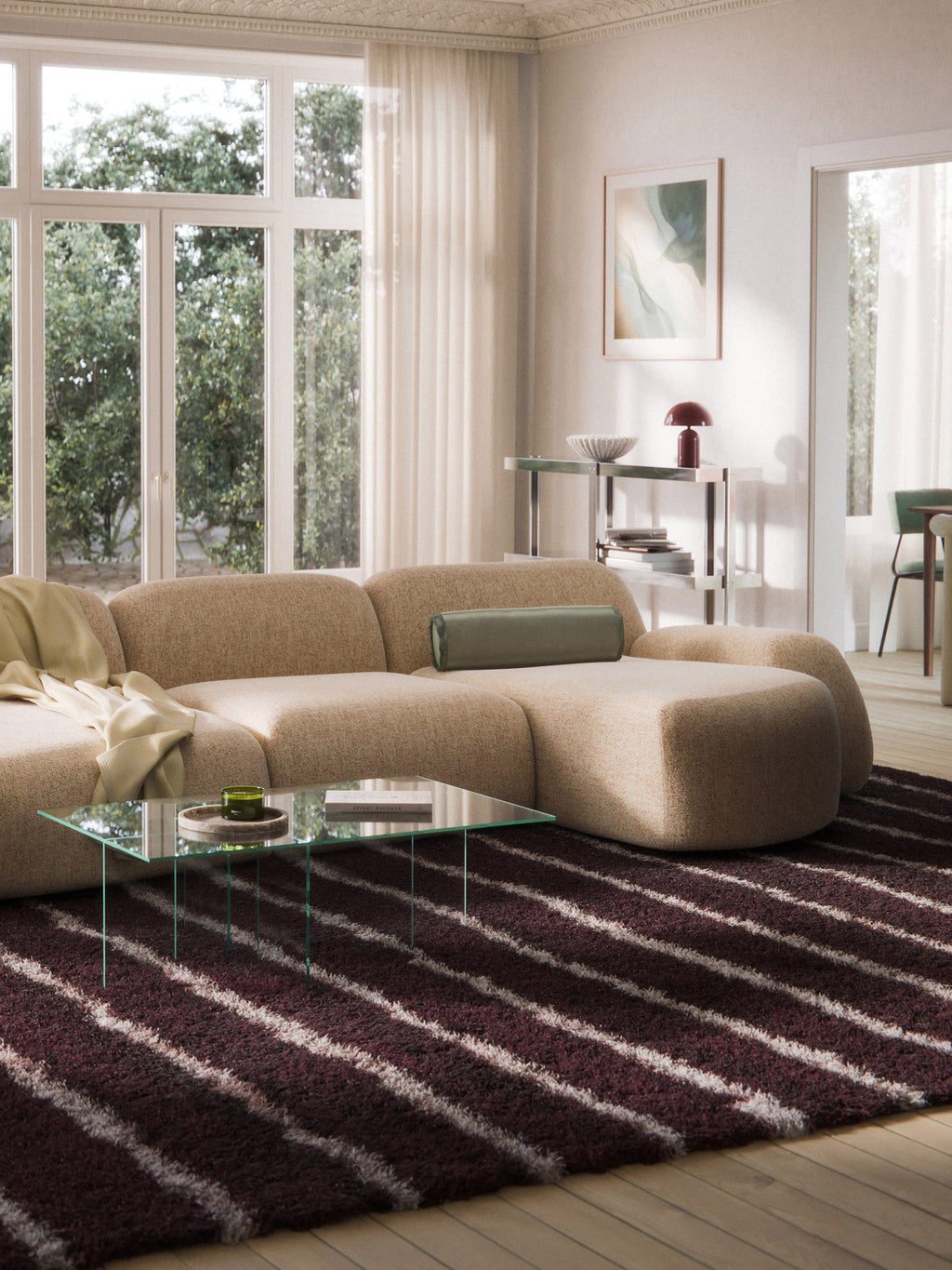 Bouclé-Chaise-Eckmodul Wolke