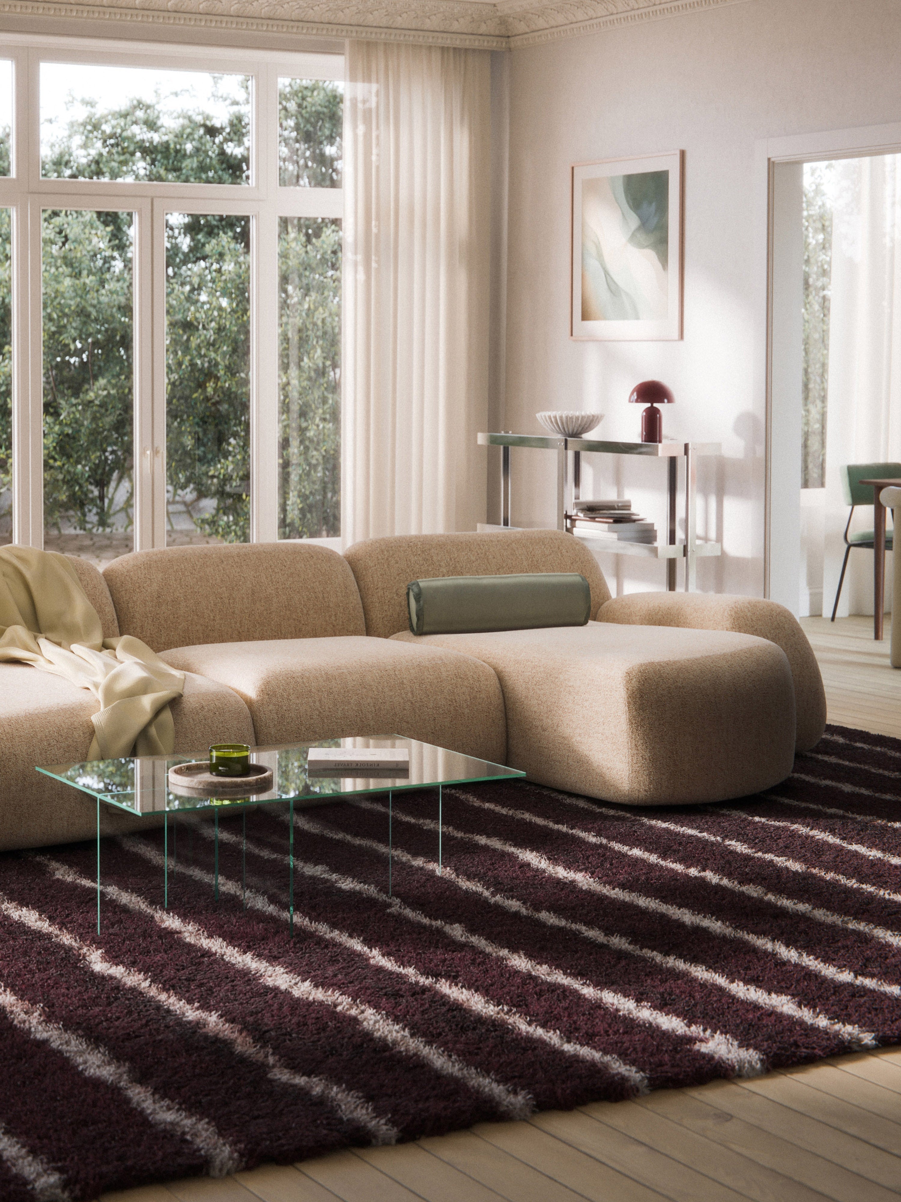 Bouclé-Chaise-Eckmodul Wolke