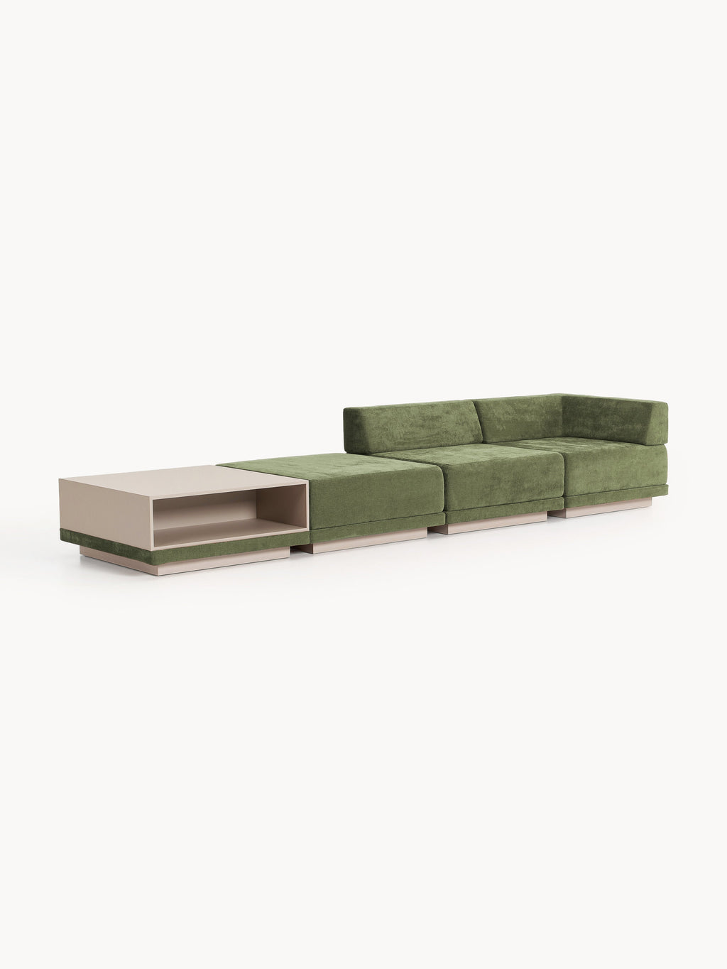 Modulares Sofa Colin (4-Sitzer) mit Couchtisch & Ottomane
