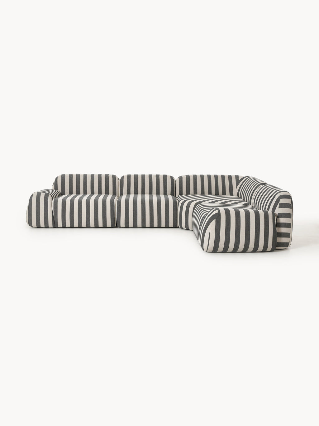 Galeriebild 1 - Modulares Gestreiftes Ecksofa Wolke (4-Sitzer)