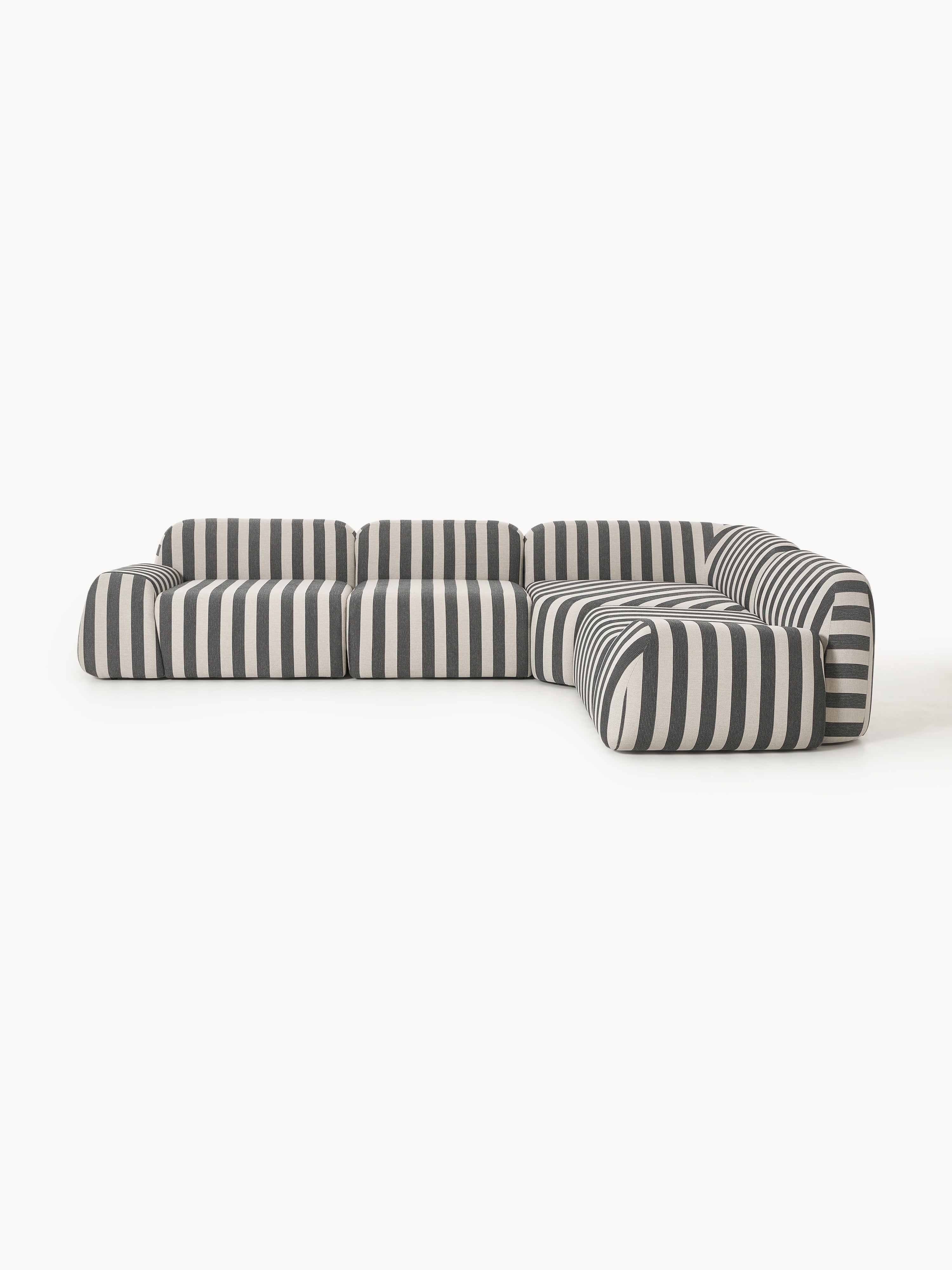 Galeriebild 1 - Modulares Gestreiftes Ecksofa Wolke (4-Sitzer)
