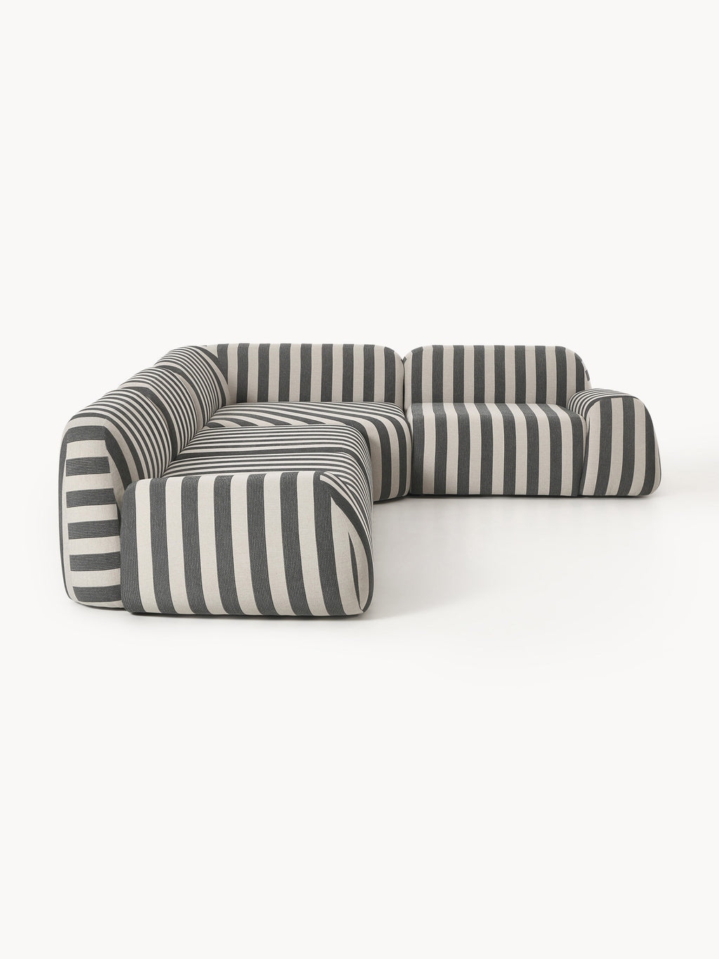 Modulares Gestreiftes Ecksofa Wolke (4-Sitzer)
