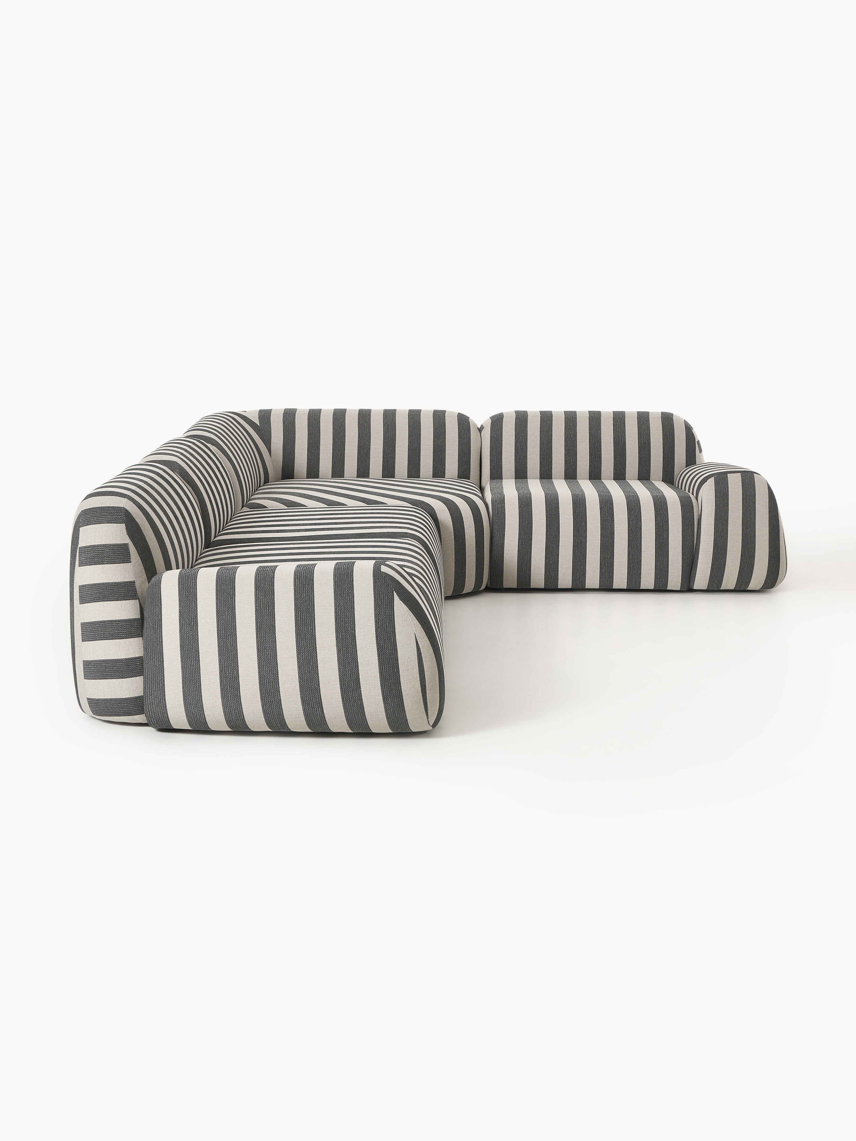 Modulares Gestreiftes Ecksofa Wolke (4-Sitzer)