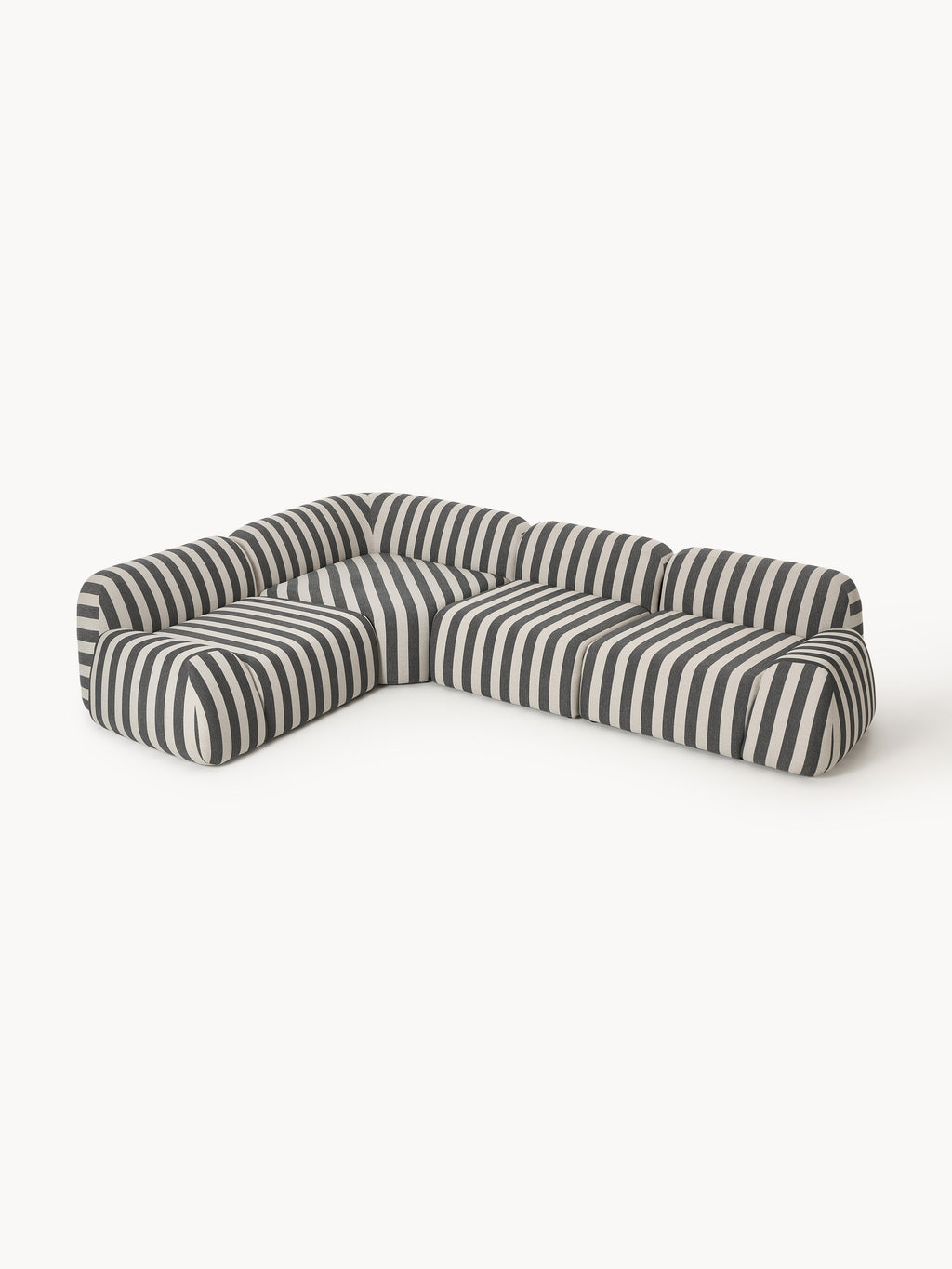 Modulares Gestreiftes Ecksofa Wolke (4-Sitzer)