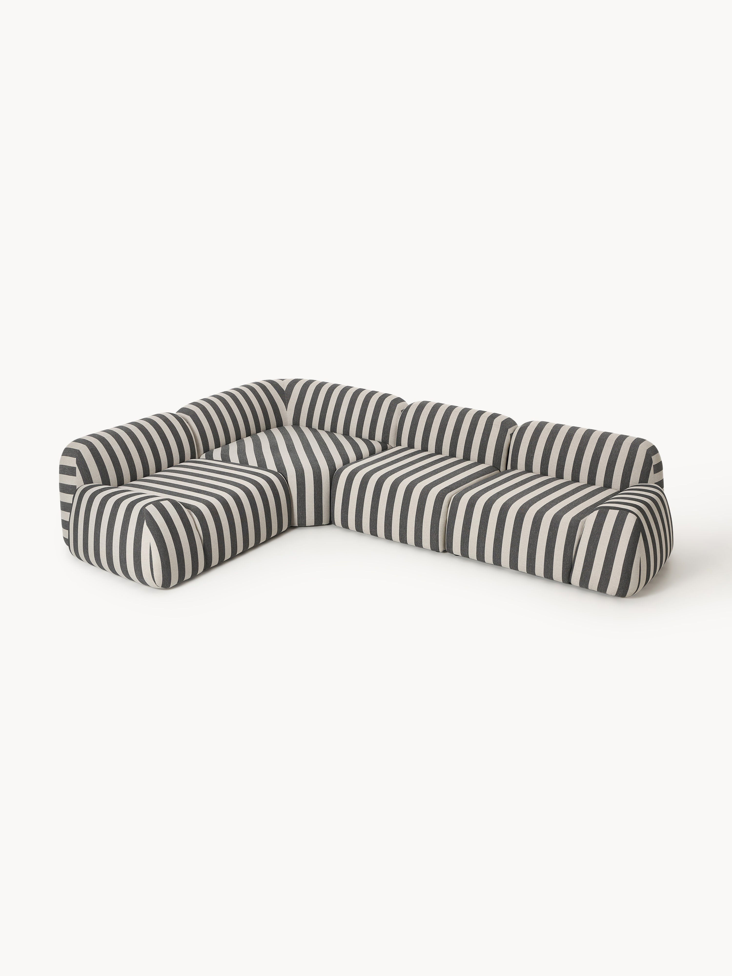 Modulares Gestreiftes Ecksofa Wolke (4-Sitzer)