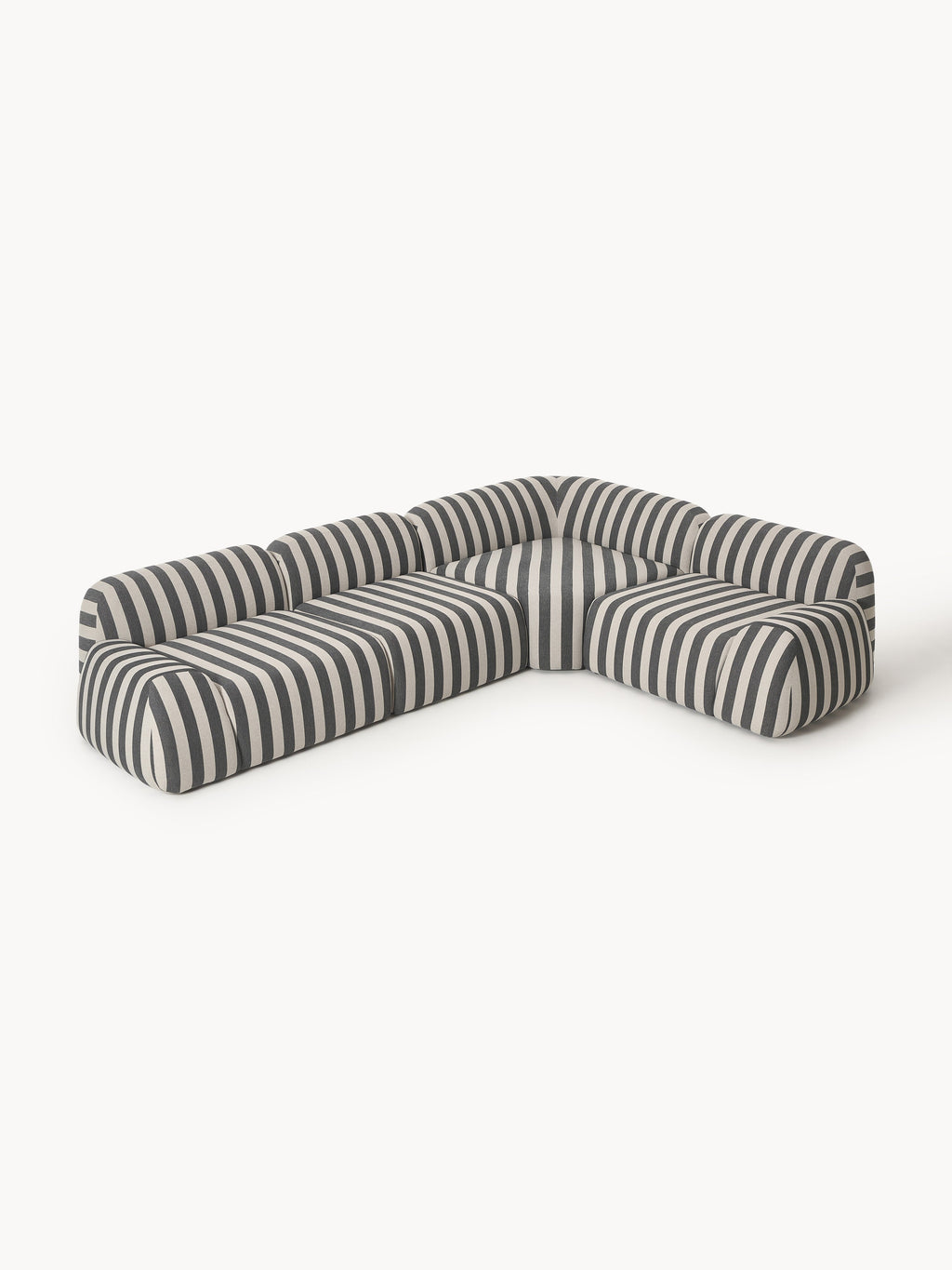 Modulares Gestreiftes Ecksofa Wolke (4-Sitzer)