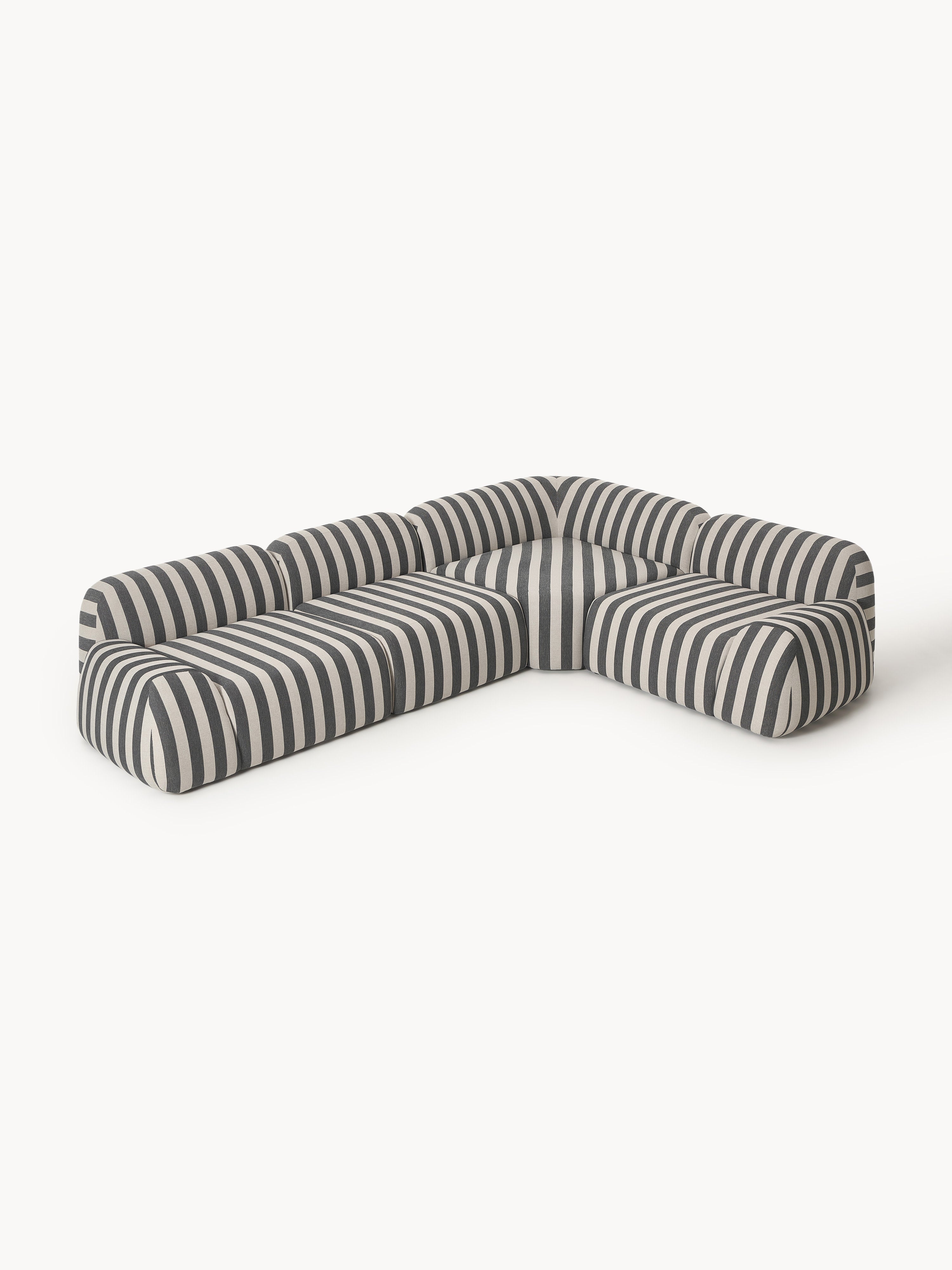 Modulares Gestreiftes Ecksofa Wolke (4-Sitzer)