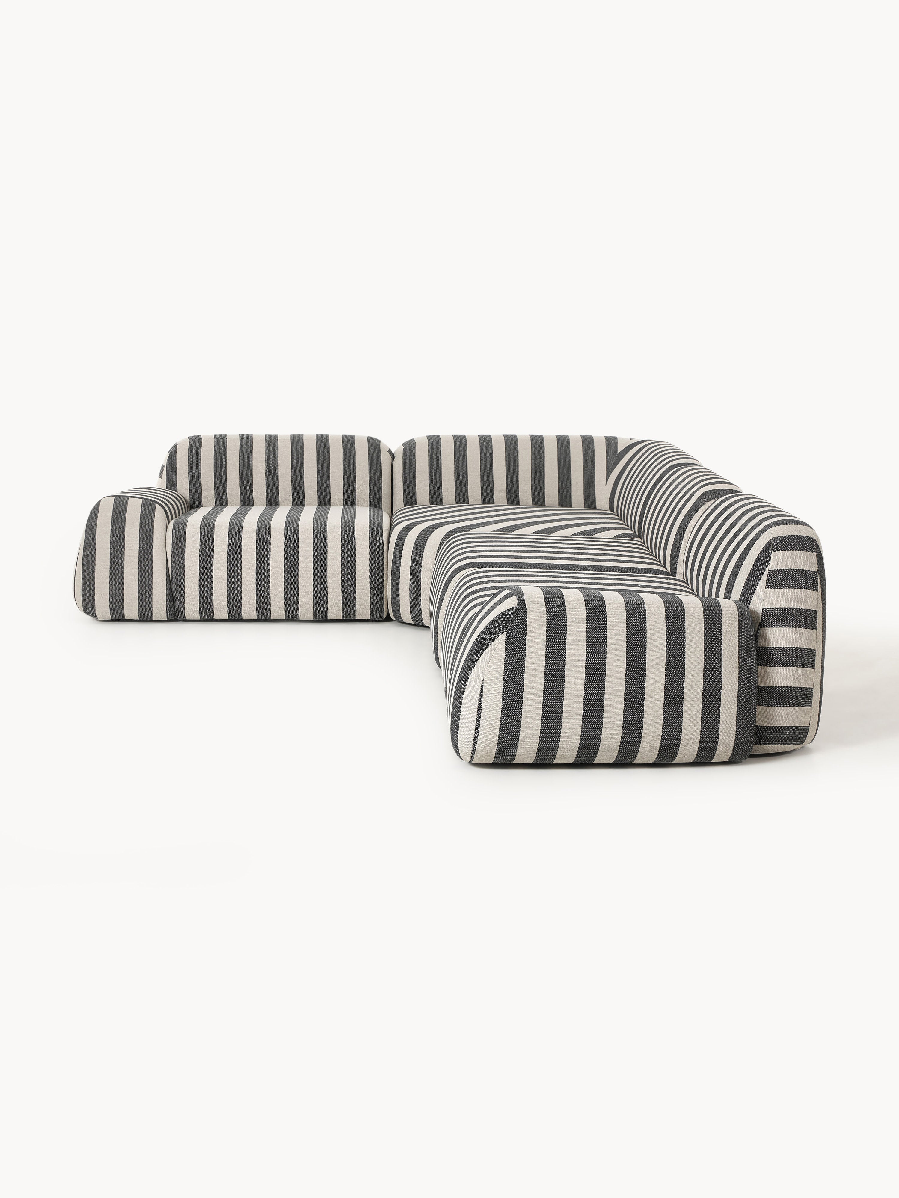 Modulares Gestreiftes Ecksofa Wolke (4-Sitzer)