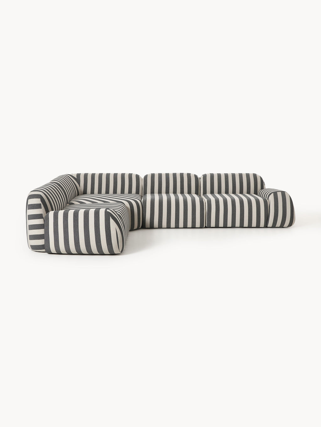 Modulares Gestreiftes Ecksofa Wolke (4-Sitzer)