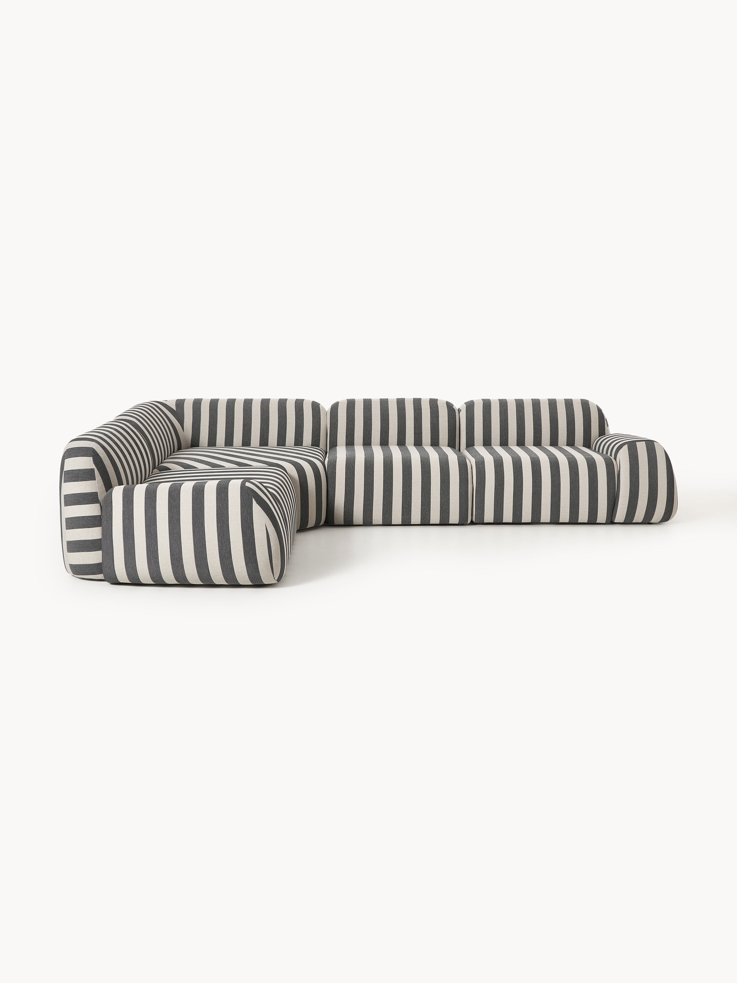 Modulares Gestreiftes Ecksofa Wolke (4-Sitzer)