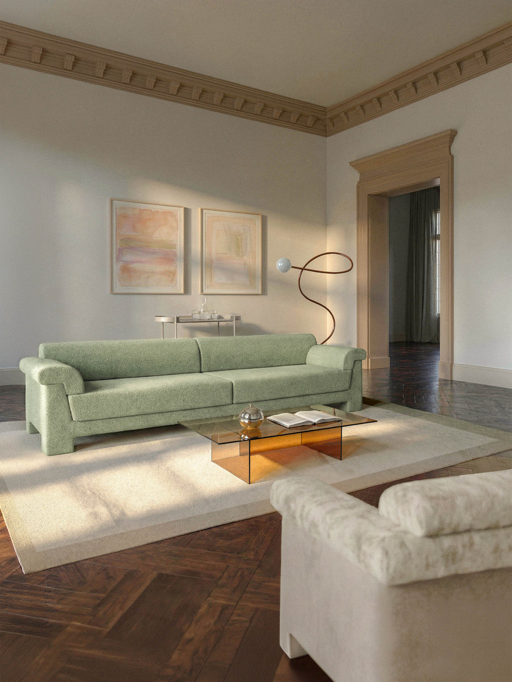 Bouclé-Sofa Atlas (4-Sitzer)