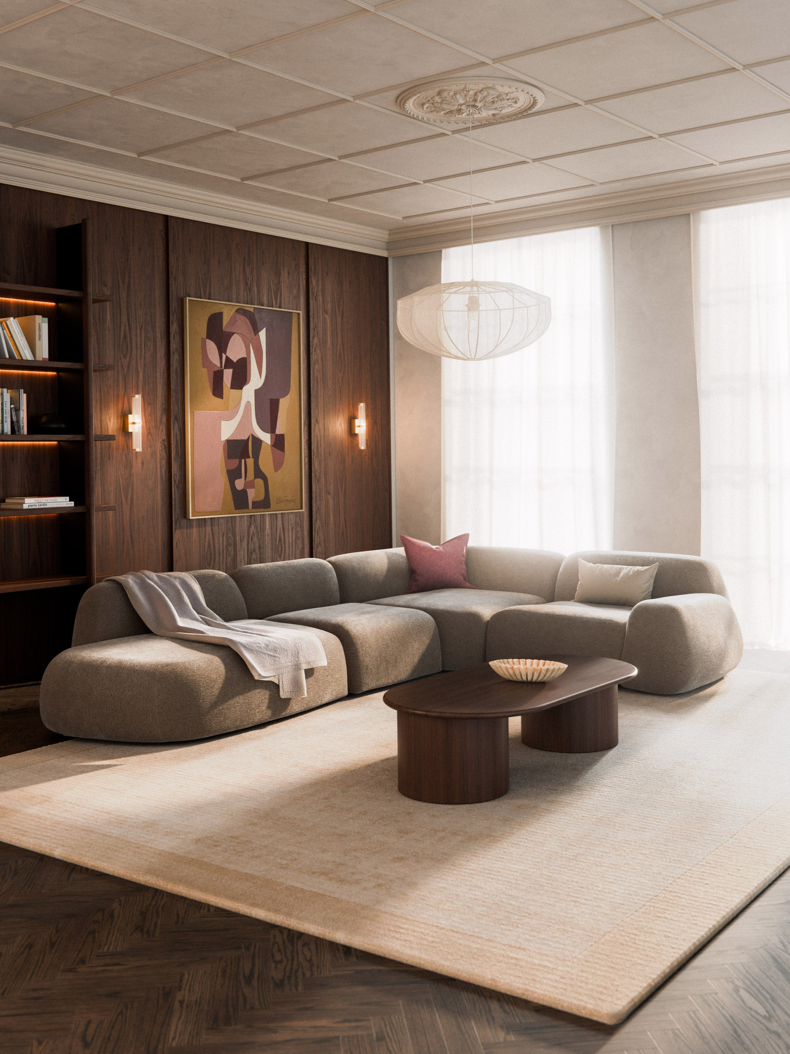 Modulares XL-Ecksofa Wolke mit Chaiselongue