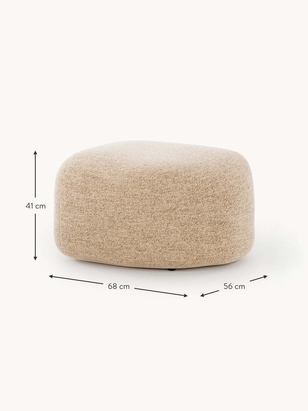 Ovaler Bouclé-Sofa-Hocker Wolke
