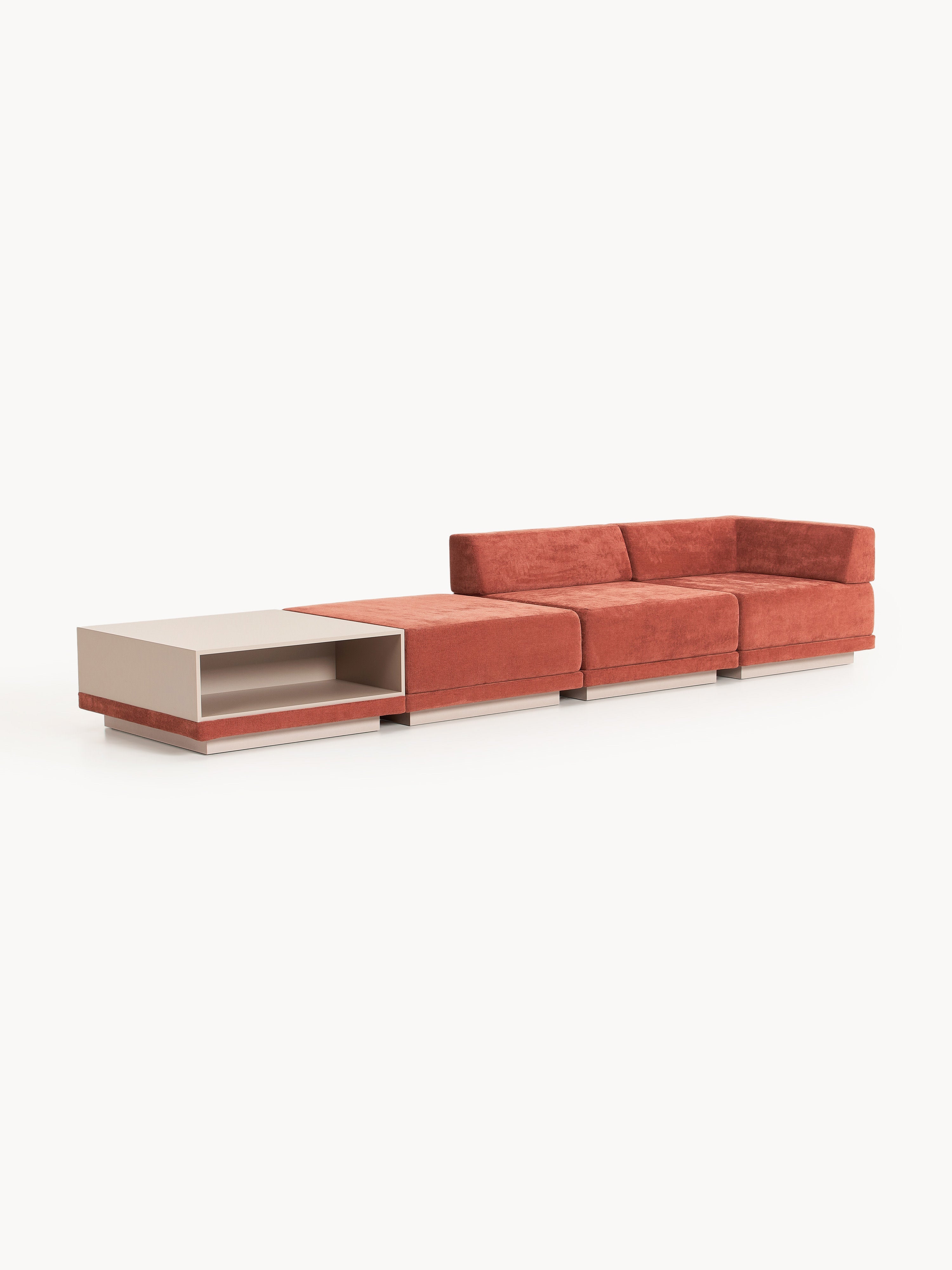 Modulares Sofa Colin (4-Sitzer) mit Couchtisch & Ottomane