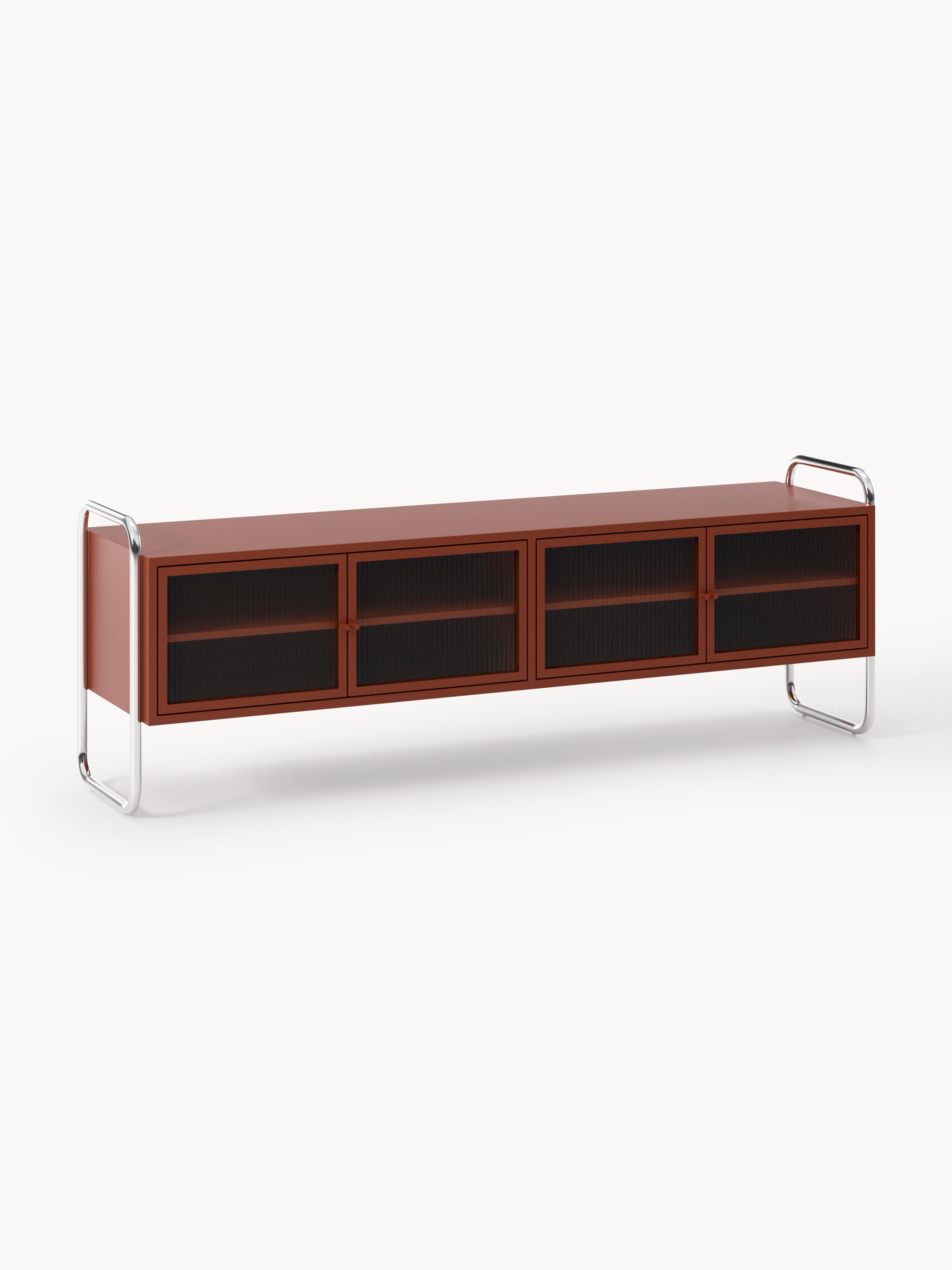 Galeriebild 1 - Metall-Lowboard Robyn mit Glas-Front