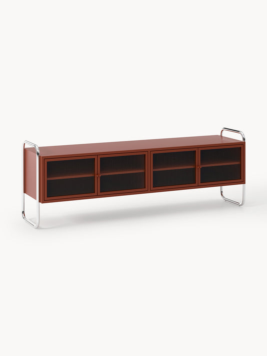 Galeriebild 1 - Metall-Lowboard Robyn mit Glas-Front