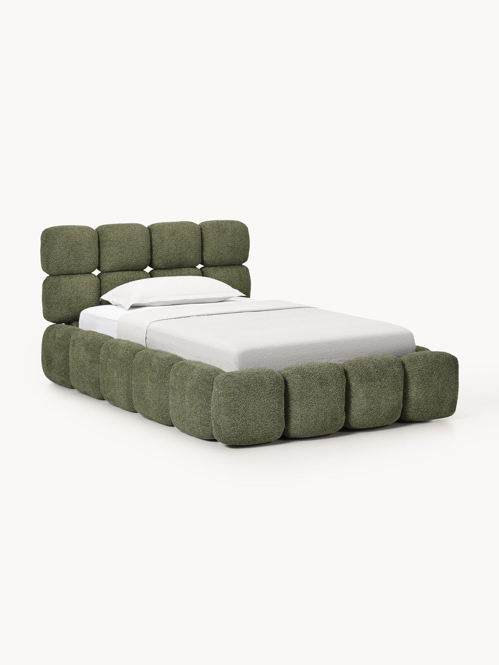 Galeriebild 1 - Einzelbett Tayla mit Stauraum aus Teddy-Bouclé