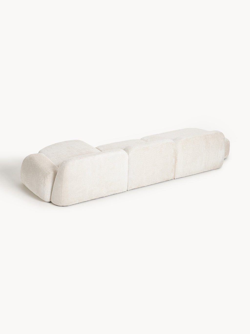 Modulares Teddy-Bouclé-Ecksofa Wolke (4-Sitzer) mit Chaiselongue