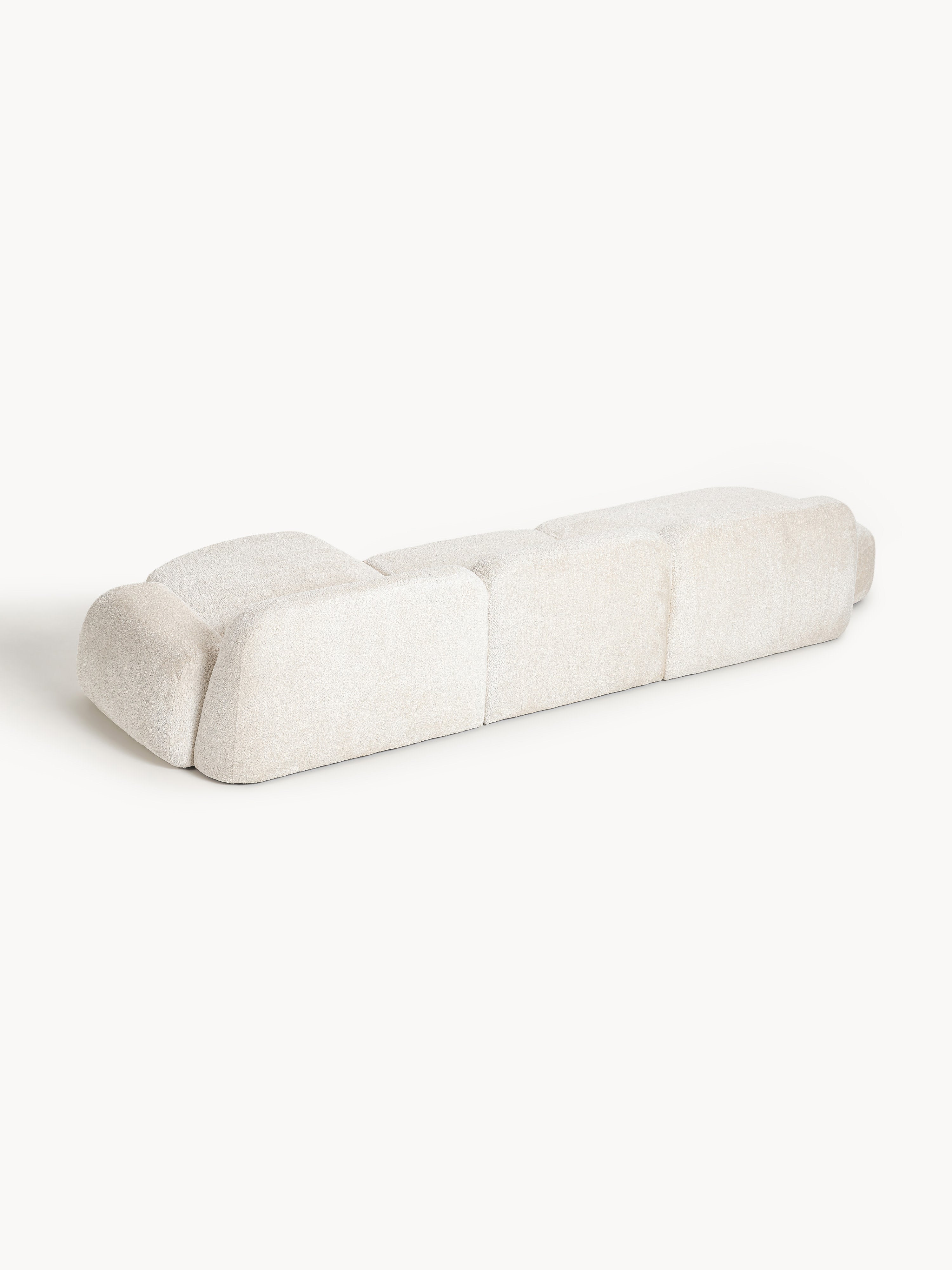 Modulares Teddy-Bouclé-Ecksofa Wolke (4-Sitzer) mit Chaiselongue