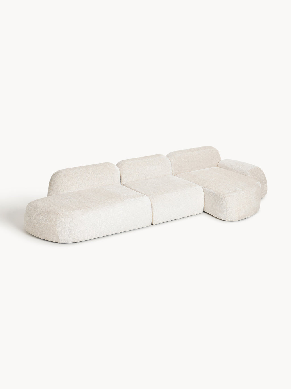 Modulares Teddy-Bouclé-Ecksofa Wolke (4-Sitzer) mit Chaiselongue