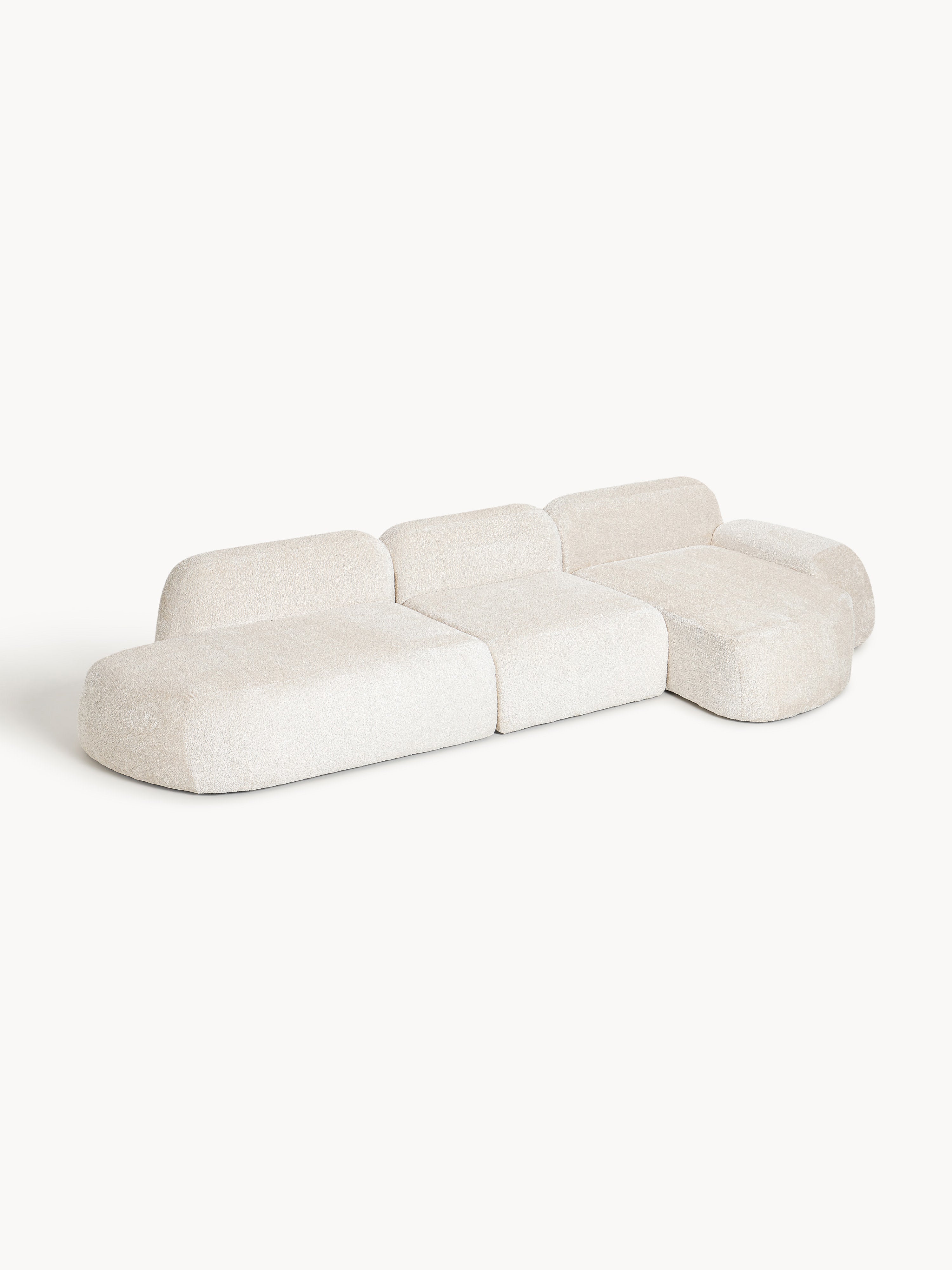 Modulares Teddy-Bouclé-Ecksofa Wolke (4-Sitzer) mit Chaiselongue