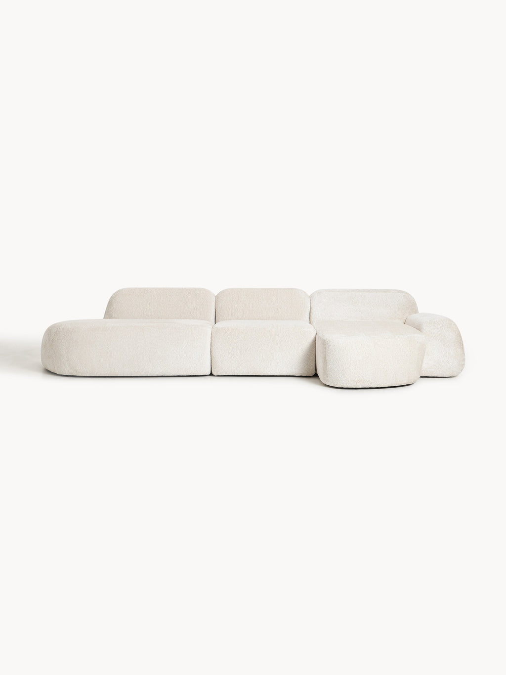 Galeriebild 1 - Modulares Teddy-Bouclé-Ecksofa Wolke (4-Sitzer) mit Chaiselongue