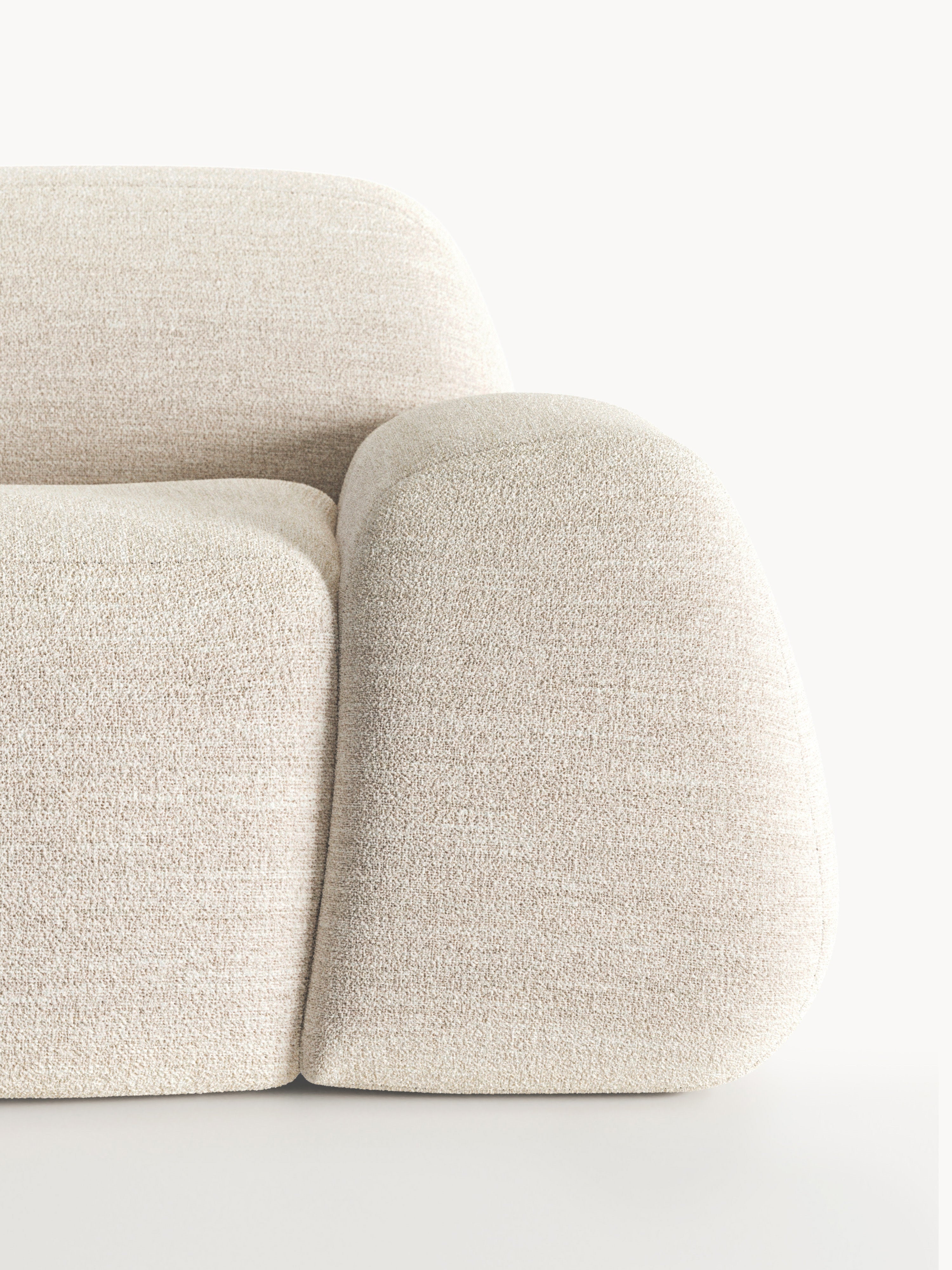 Modulares Bouclé-Ecksofa Wolke (4-Sitzer) mit Chaiselongue