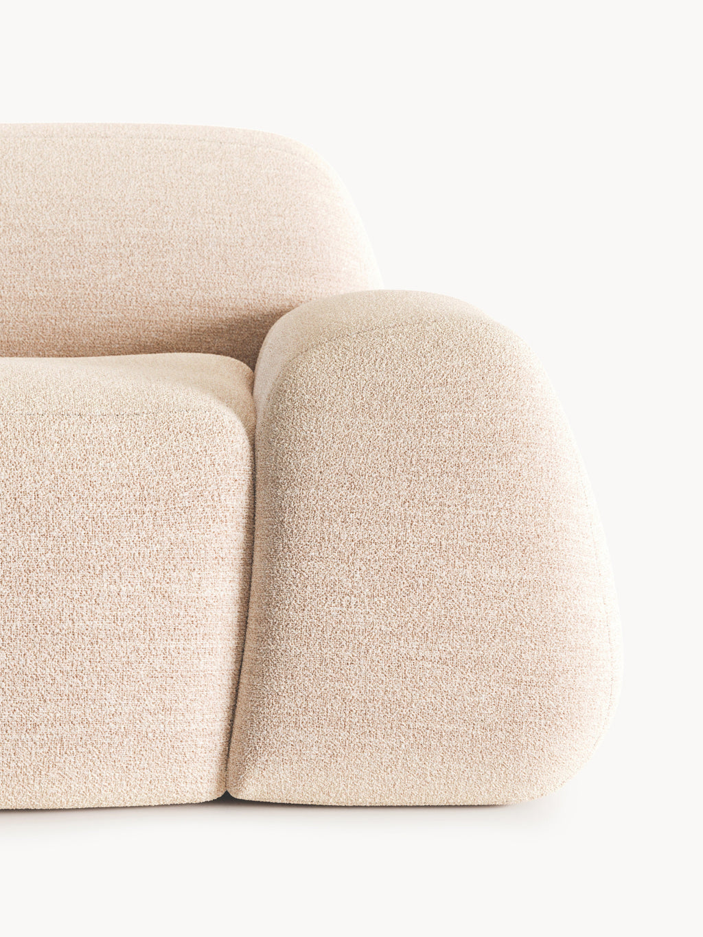 Modulares Bouclé-Ecksofa Wolke (4-Sitzer) mit Chaiselongue
