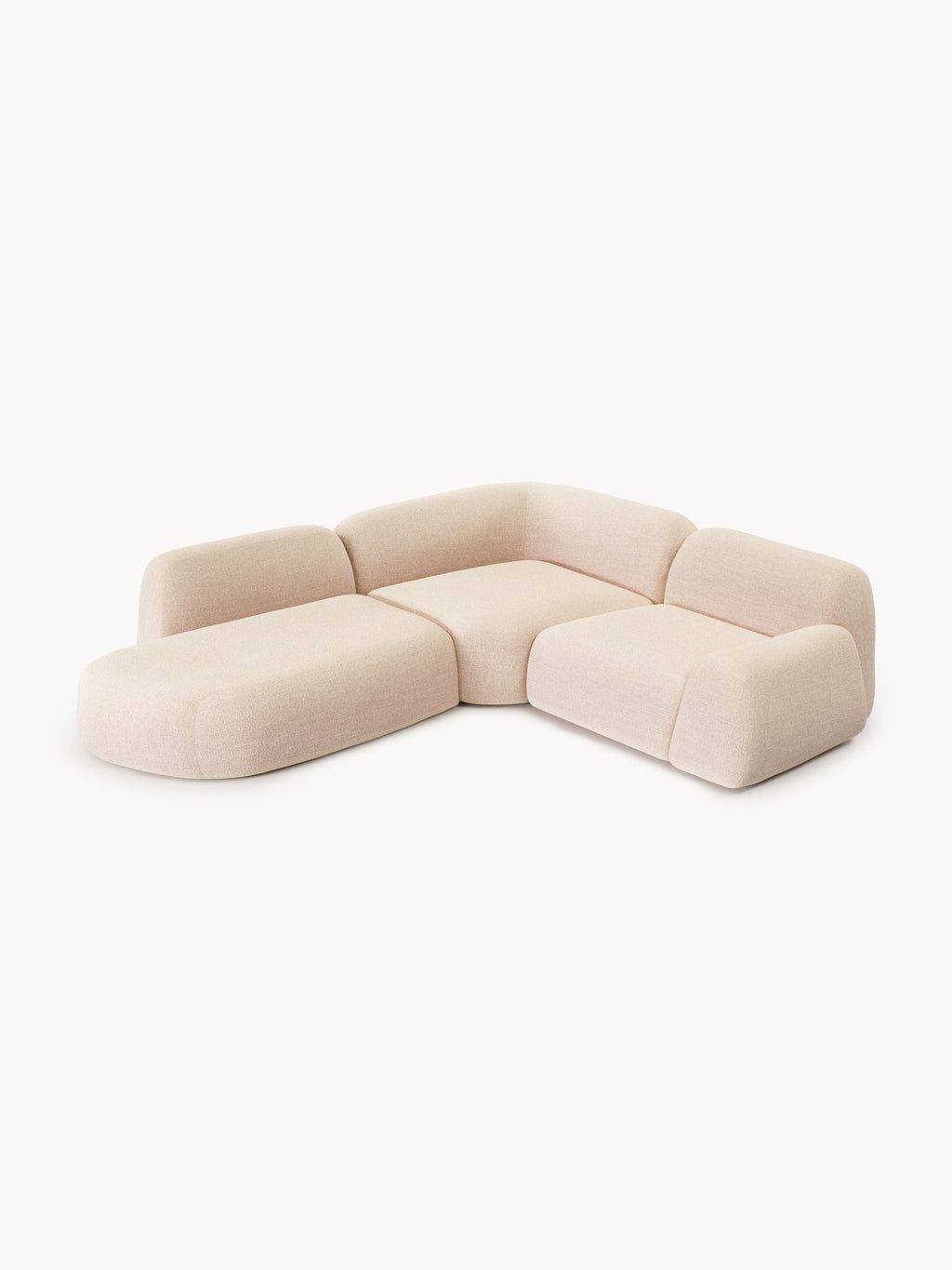 Modulares Bouclé-Ecksofa Wolke (4-Sitzer) mit Chaiselongue