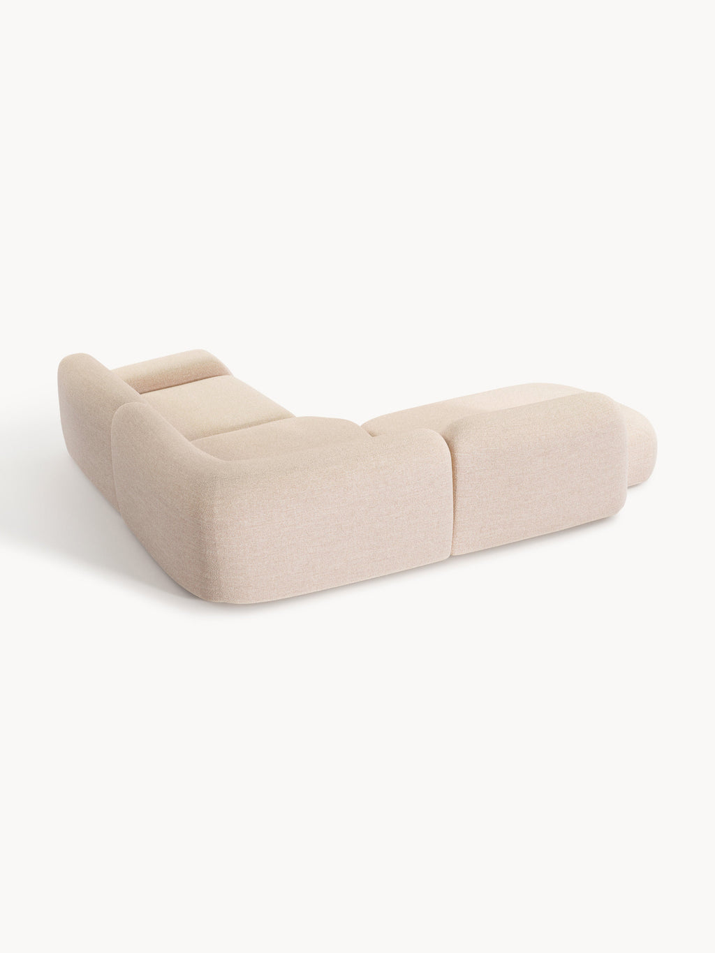 Modulares Bouclé-Ecksofa Wolke (4-Sitzer) mit Chaiselongue