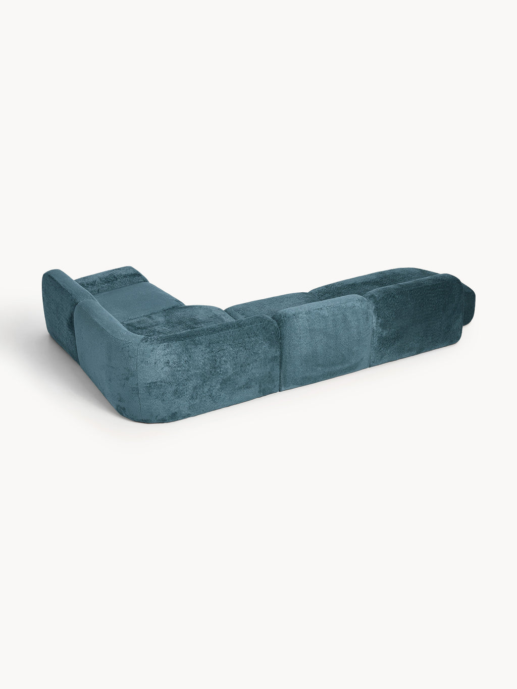 XL Modulares Teddy-Bouclé-Ecksofa Wolke mit Chaiselongue