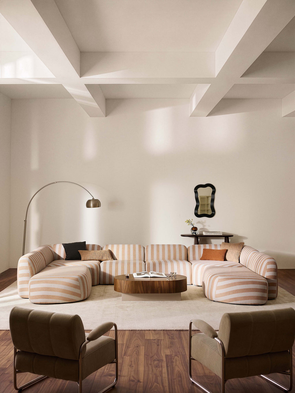 Modulares Gestreiftes XL-Sofa Wolke
