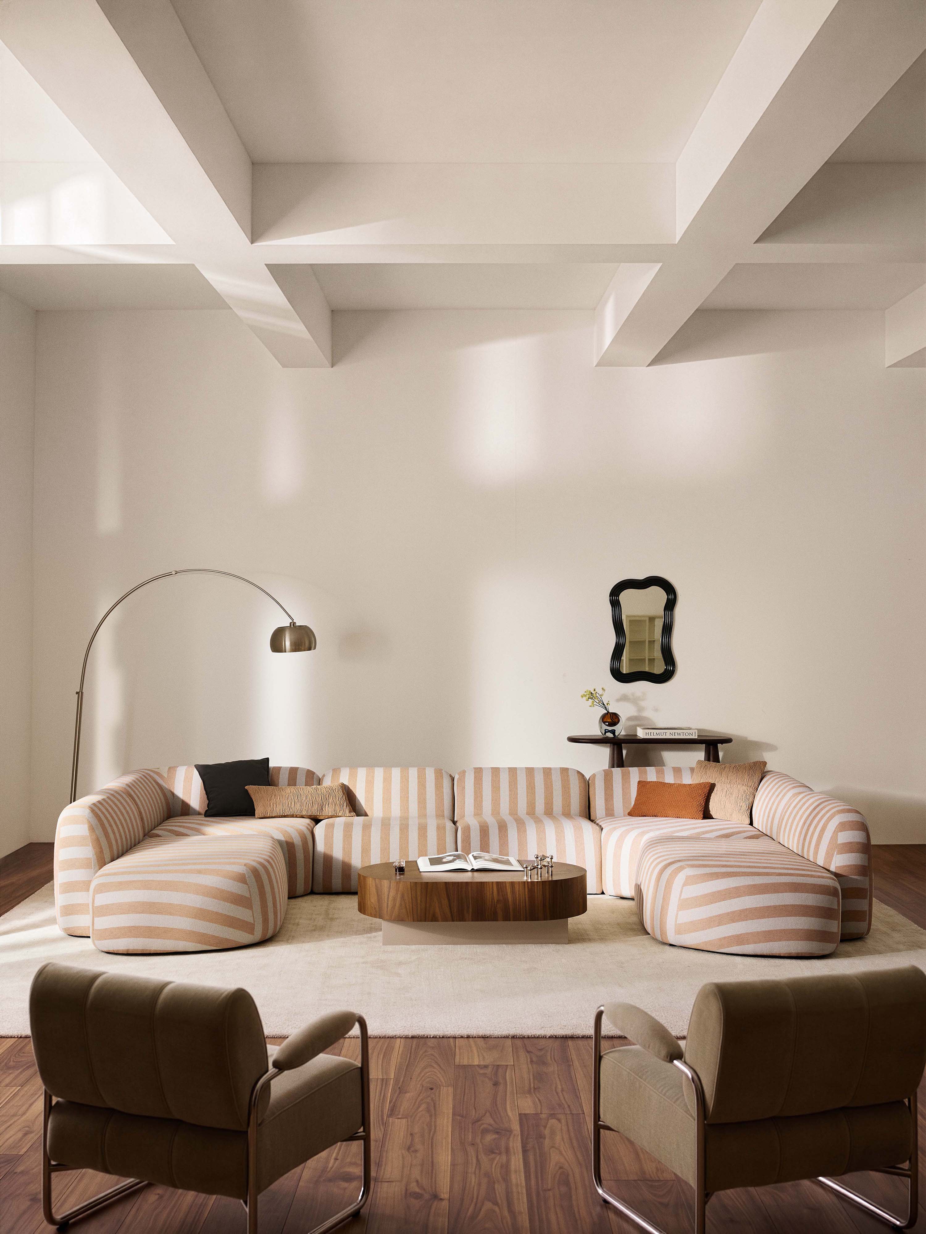 Modulares Gestreiftes XL-Sofa Wolke