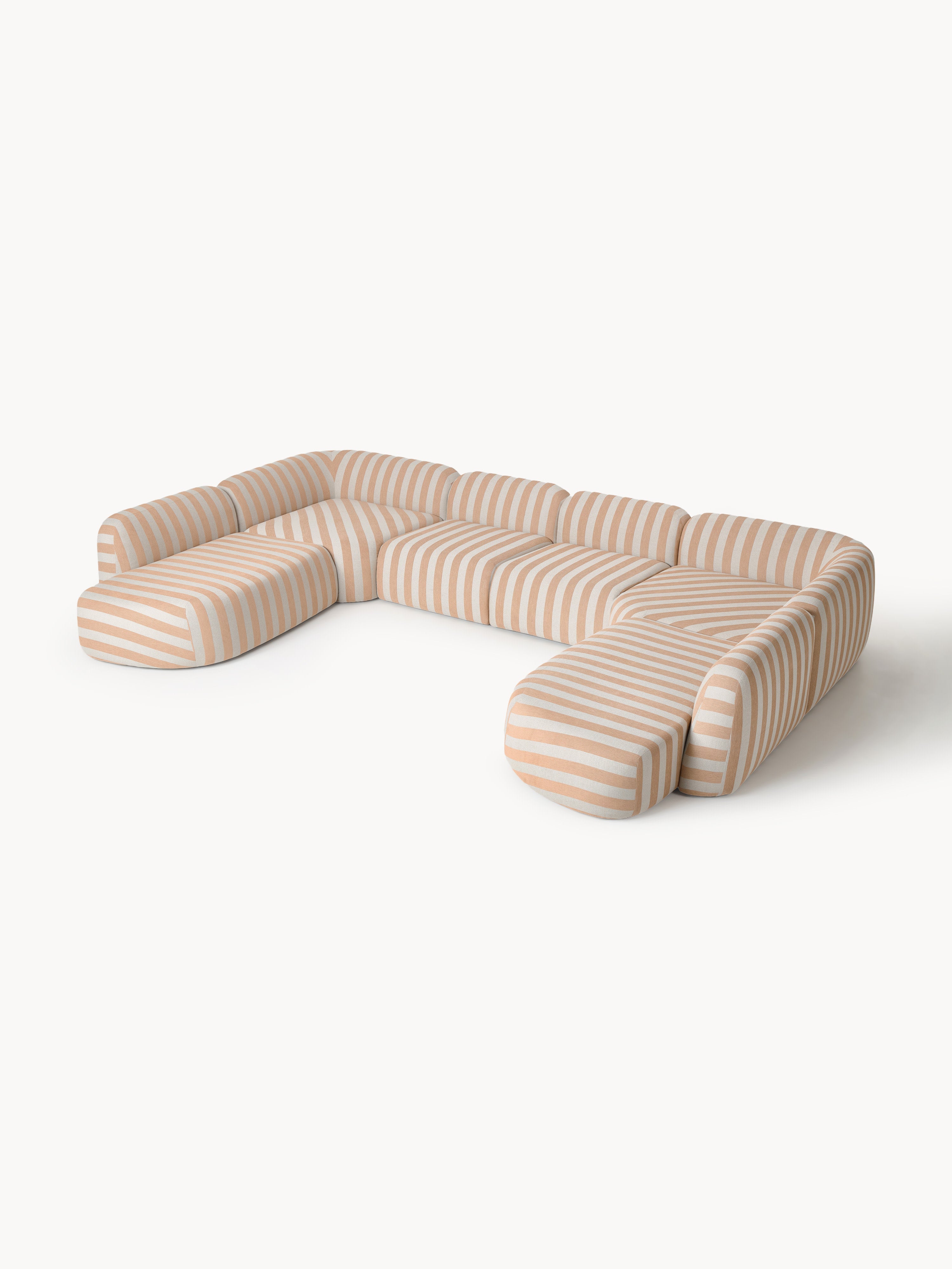 Galeriebild 1 - Modulares Gestreiftes XL-Sofa Wolke