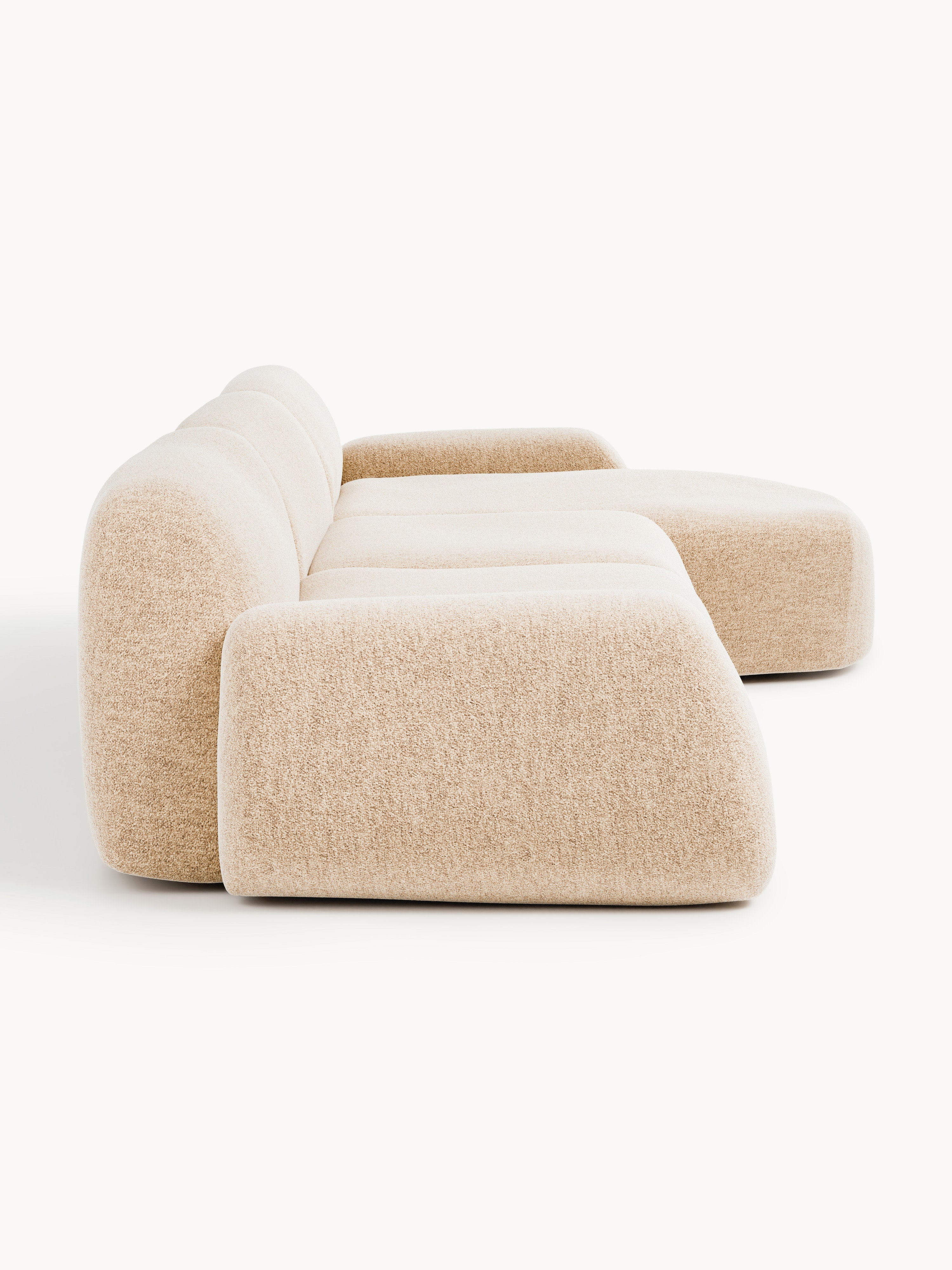 Modulares Bouclé-Ecksofa Wolke (4-Sitzer)